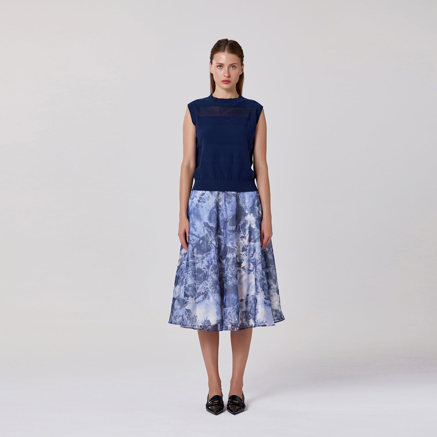 Jupe midi en organza à imprimé floral - Smart & Joy