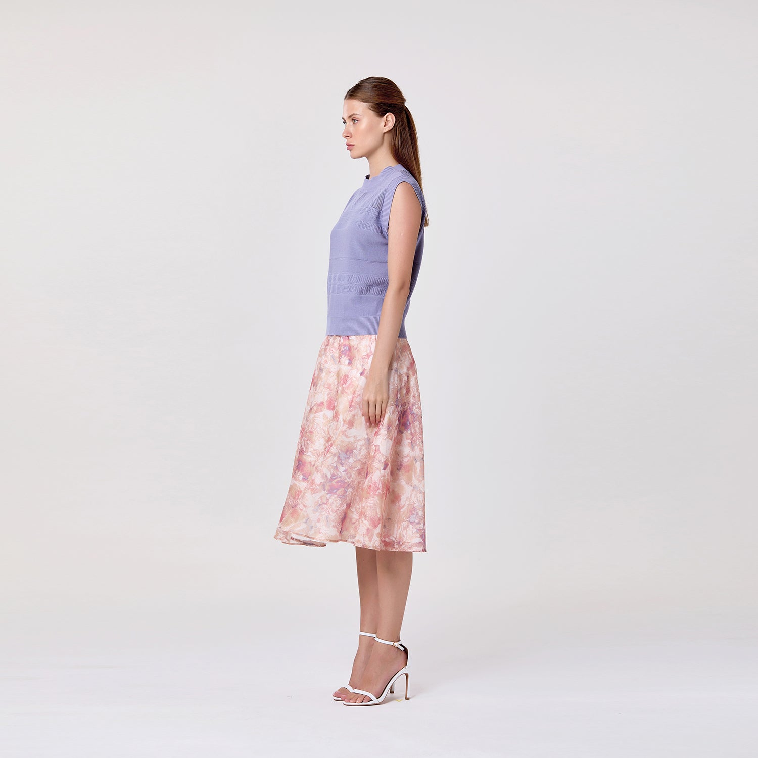 Jupe midi en organza à imprimé floral - Smart & Joy