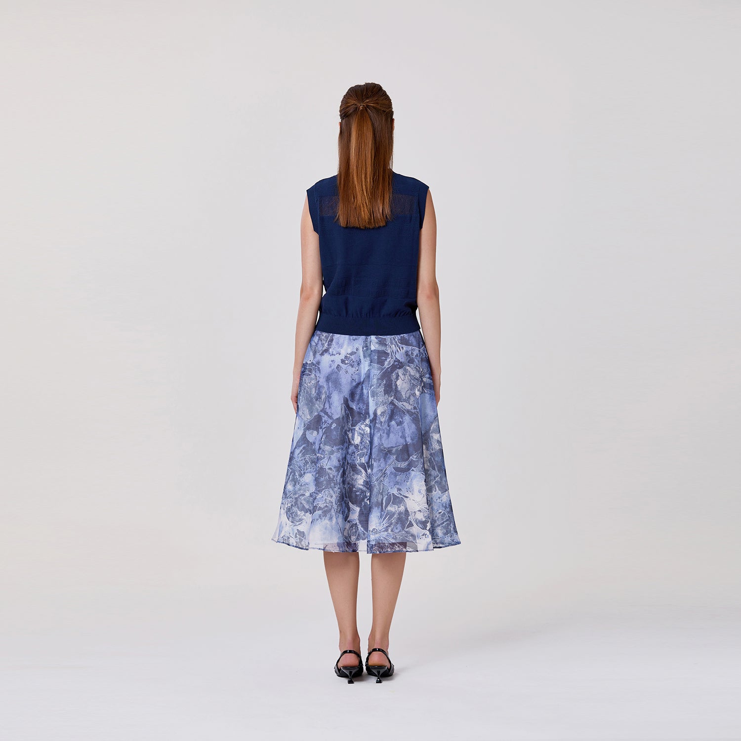 Jupe midi en organza à imprimé floral - Smart & Joy