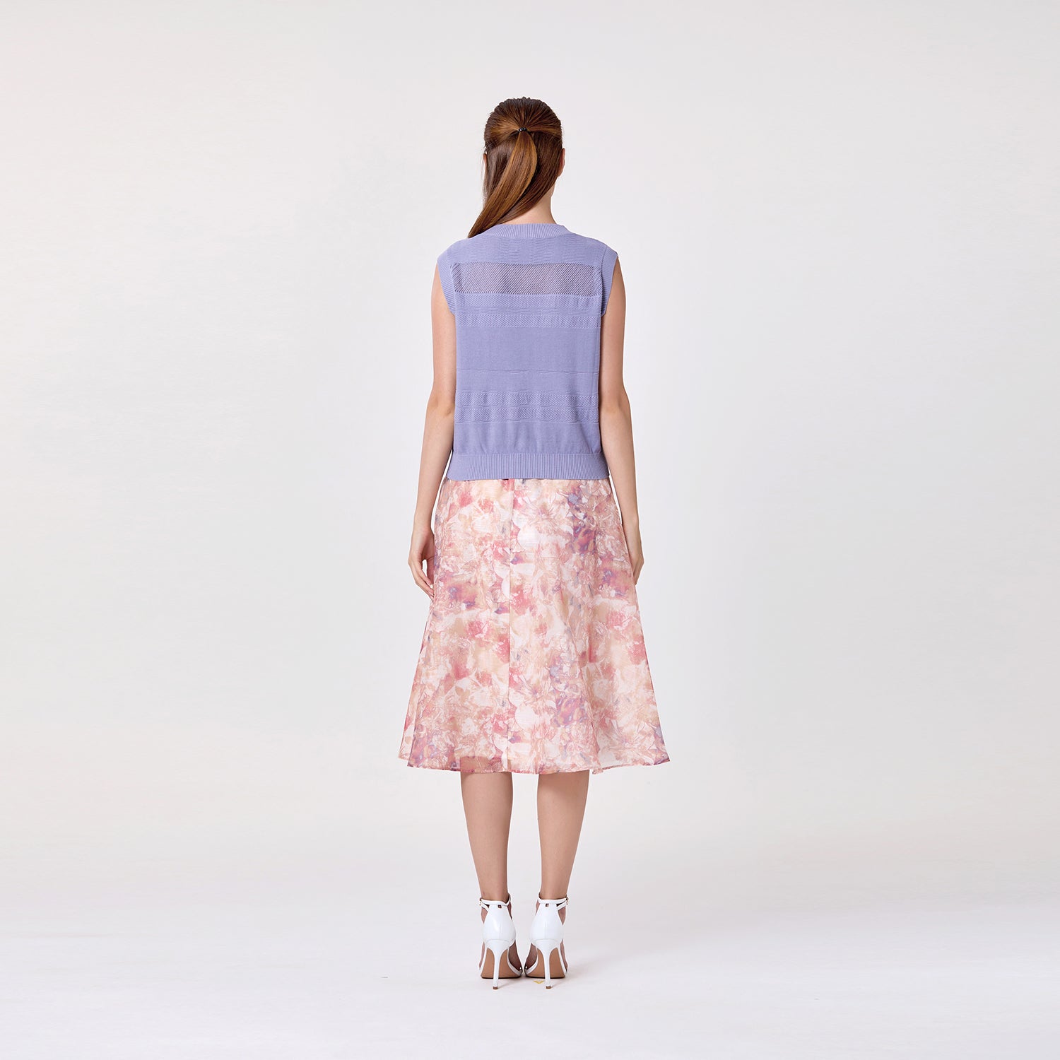 Jupe midi en organza à imprimé floral - Smart & Joy