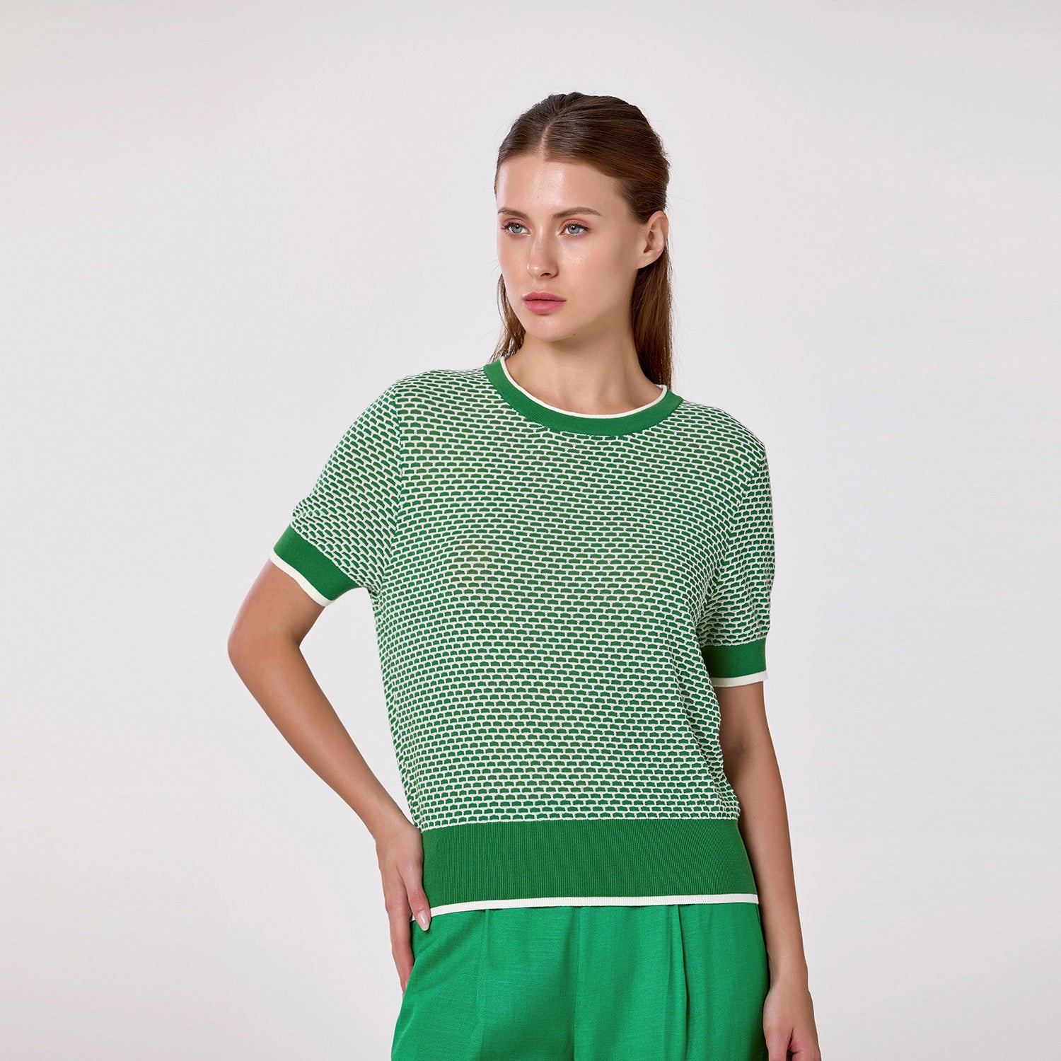 Pull en coton à manches courtes