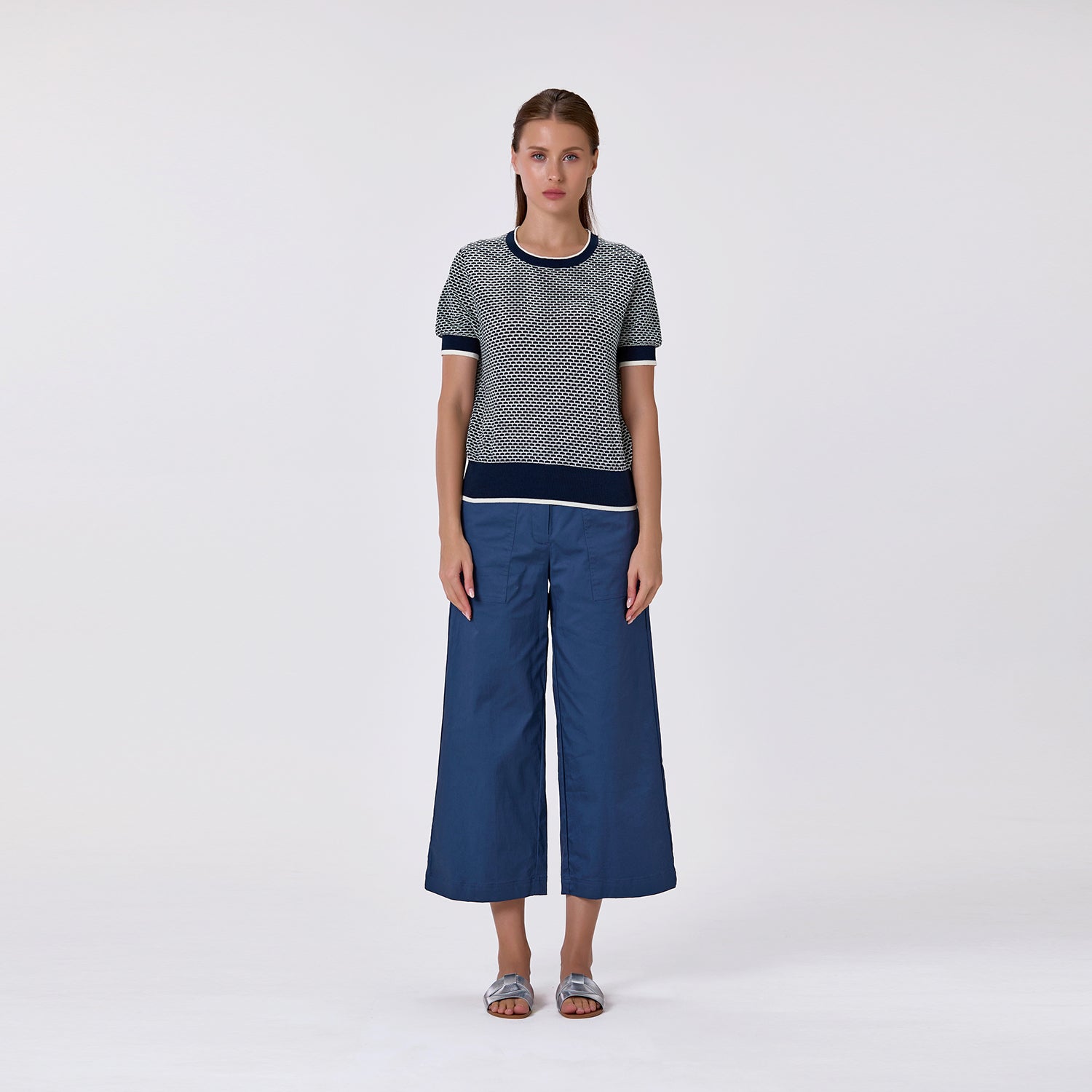 Pull en coton à manches courtes