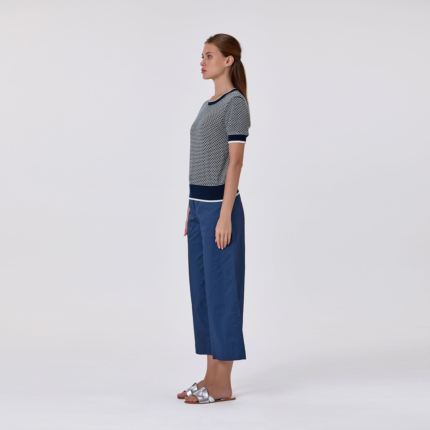 Pull en coton à manches courtes