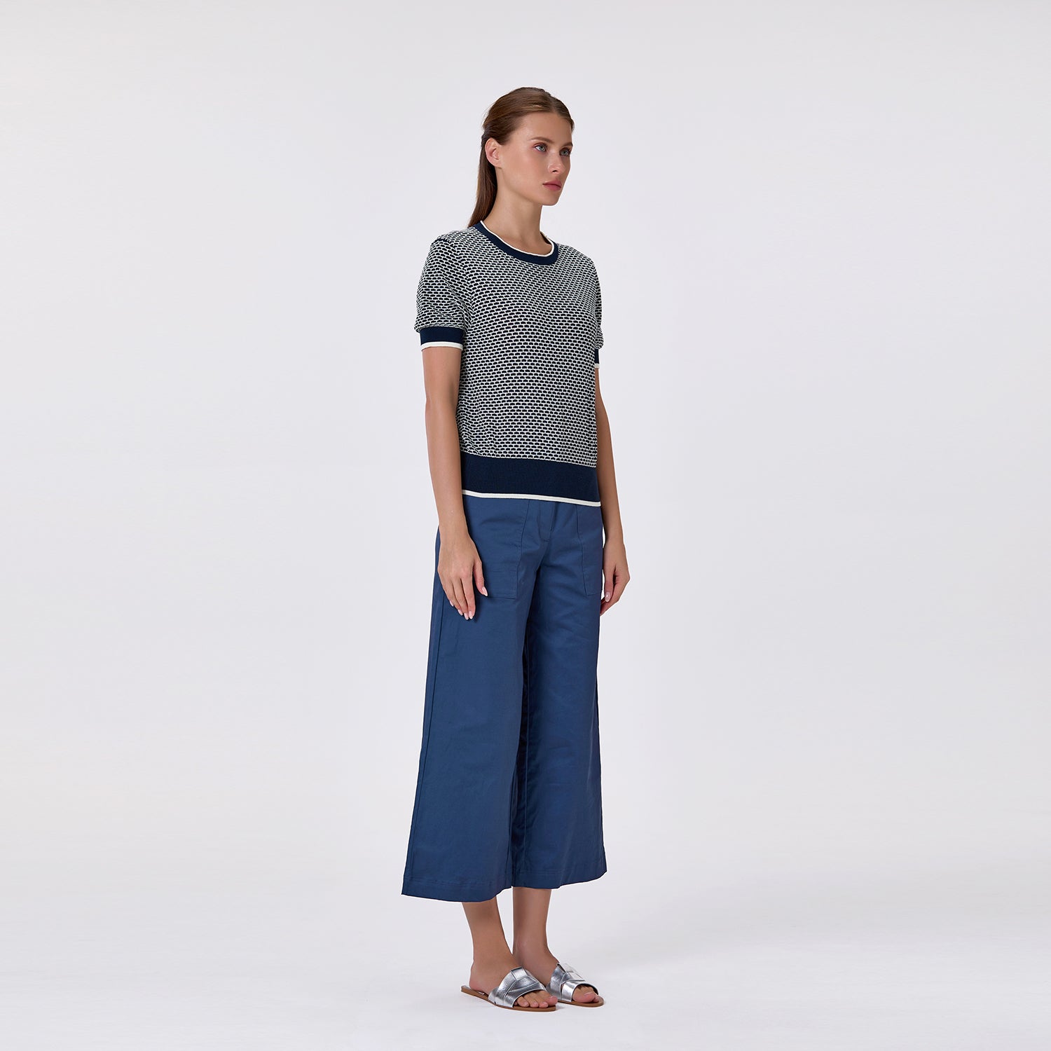 Pull en coton à manches courtes