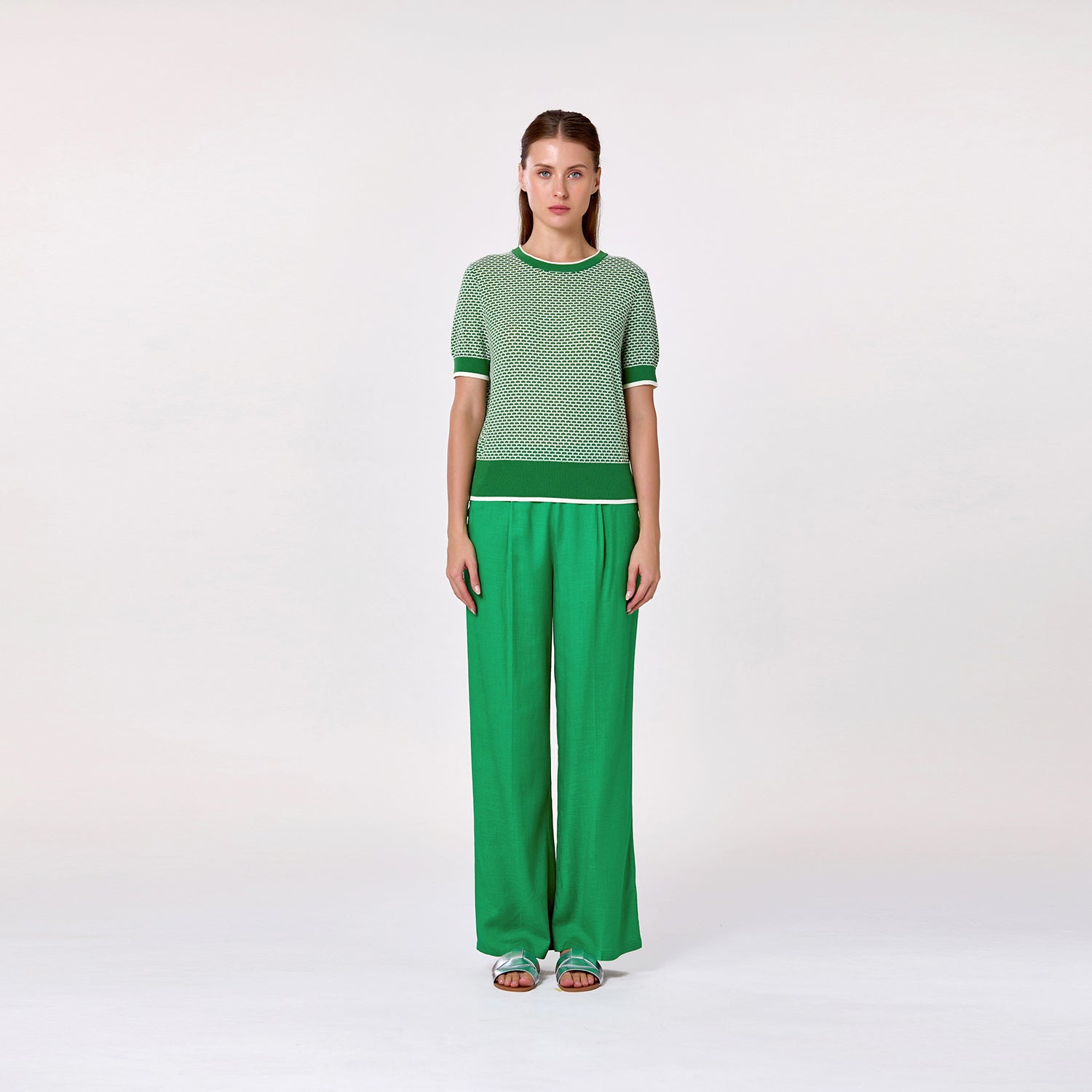 Pull en coton à manches courtes