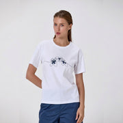T-shirt basique en coton avec motif imprimé NY - Smart & Joy