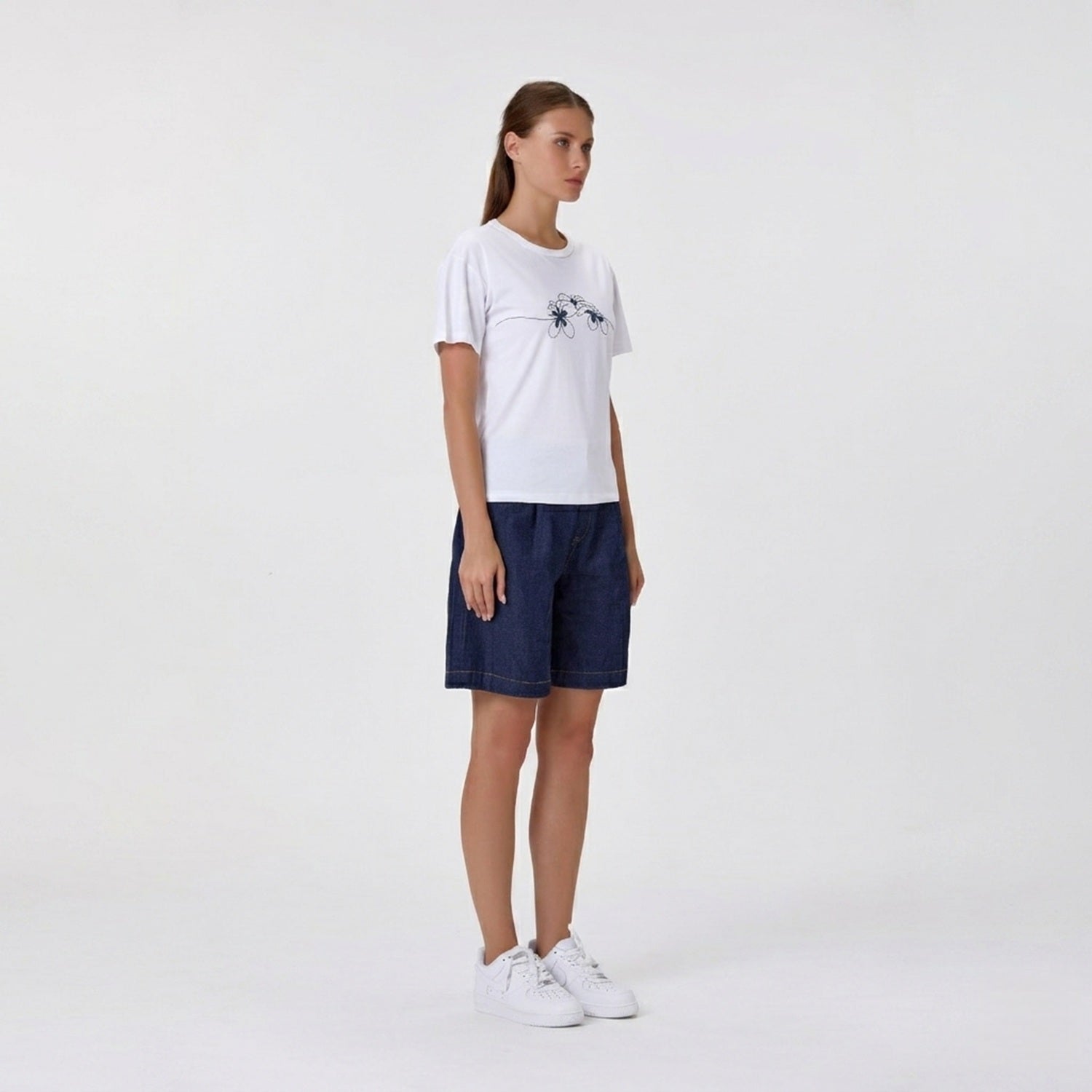 T-shirt basique en coton avec motif imprimé NY - Smart & Joy