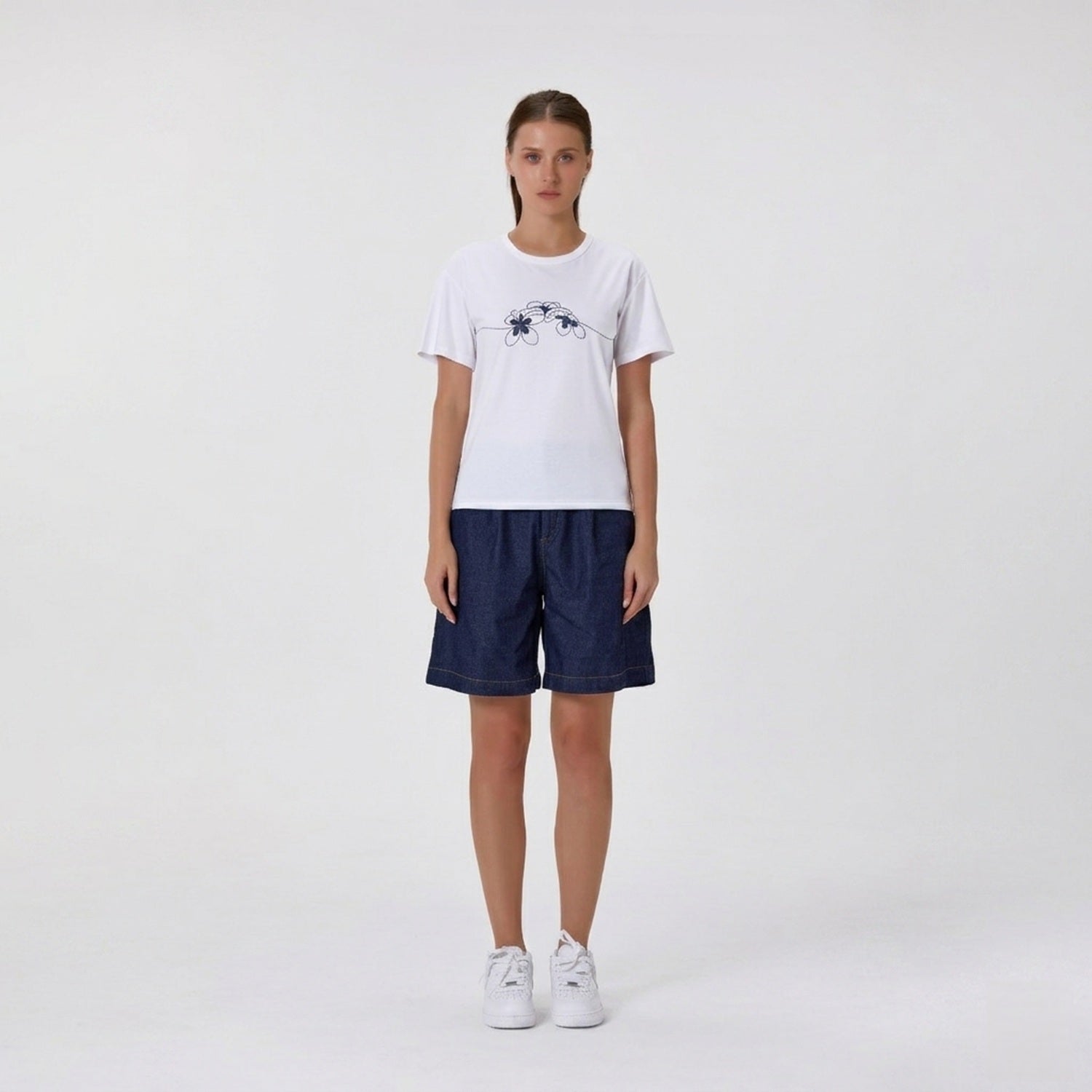 T-shirt basique en coton avec motif imprimé NY - Smart & Joy
