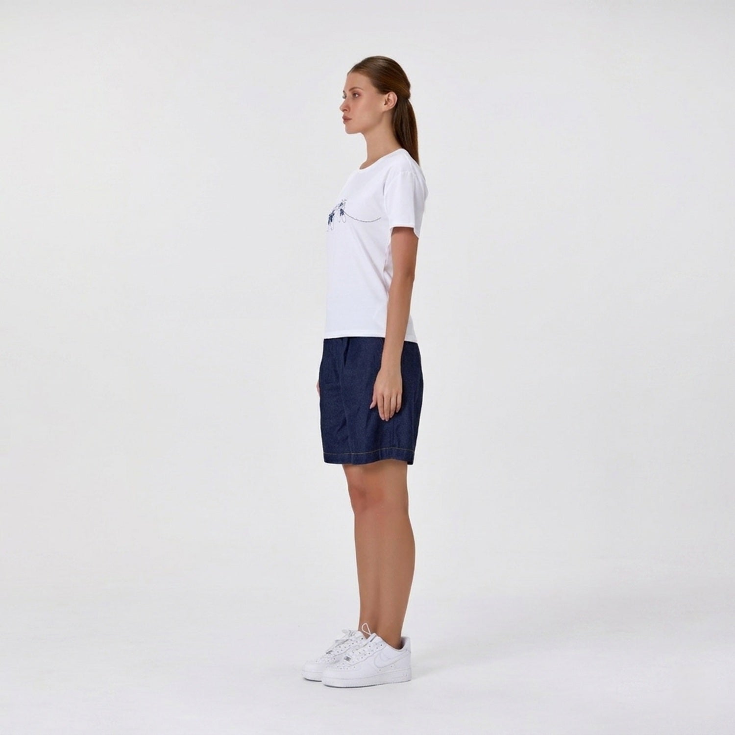 T-shirt basique en coton avec motif imprimé NY - Smart & Joy