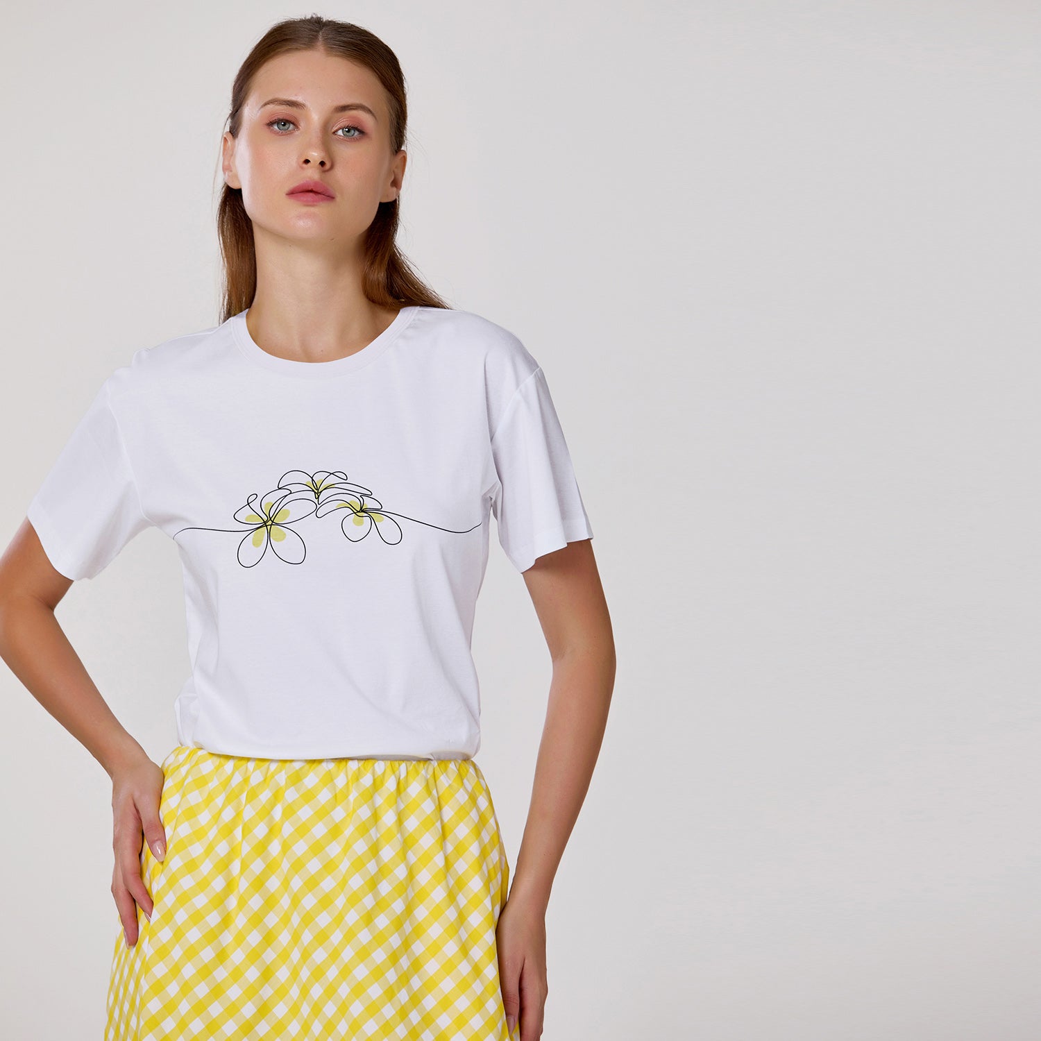 T-shirt basique en coton avec motif imprimé