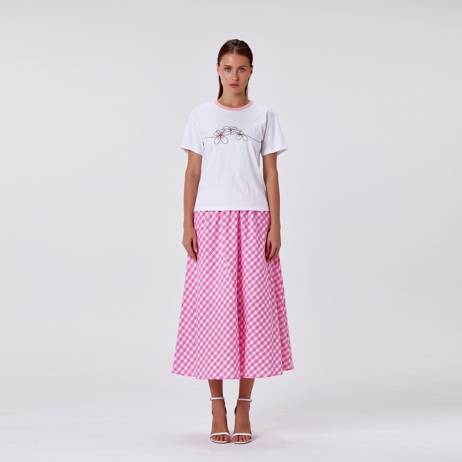 T-shirt basique en coton avec motif imprimé