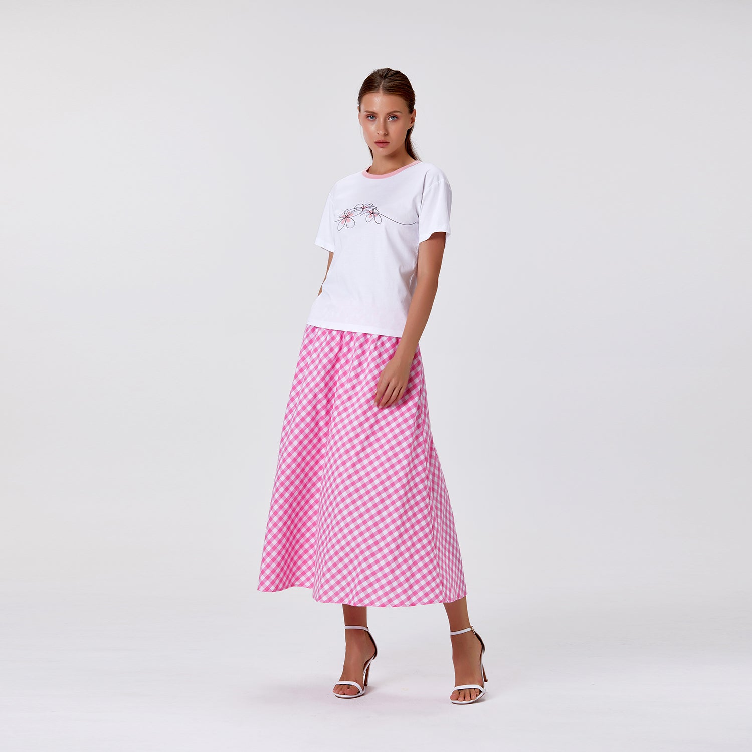 Jupe midi en coton avec poches