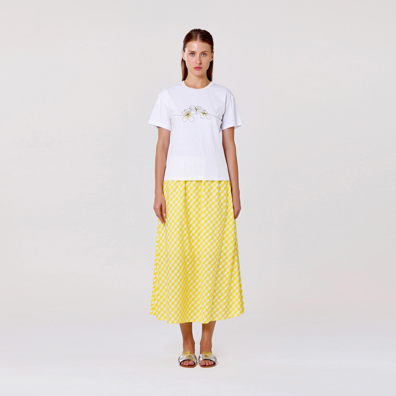 Jupe midi en coton avec poches