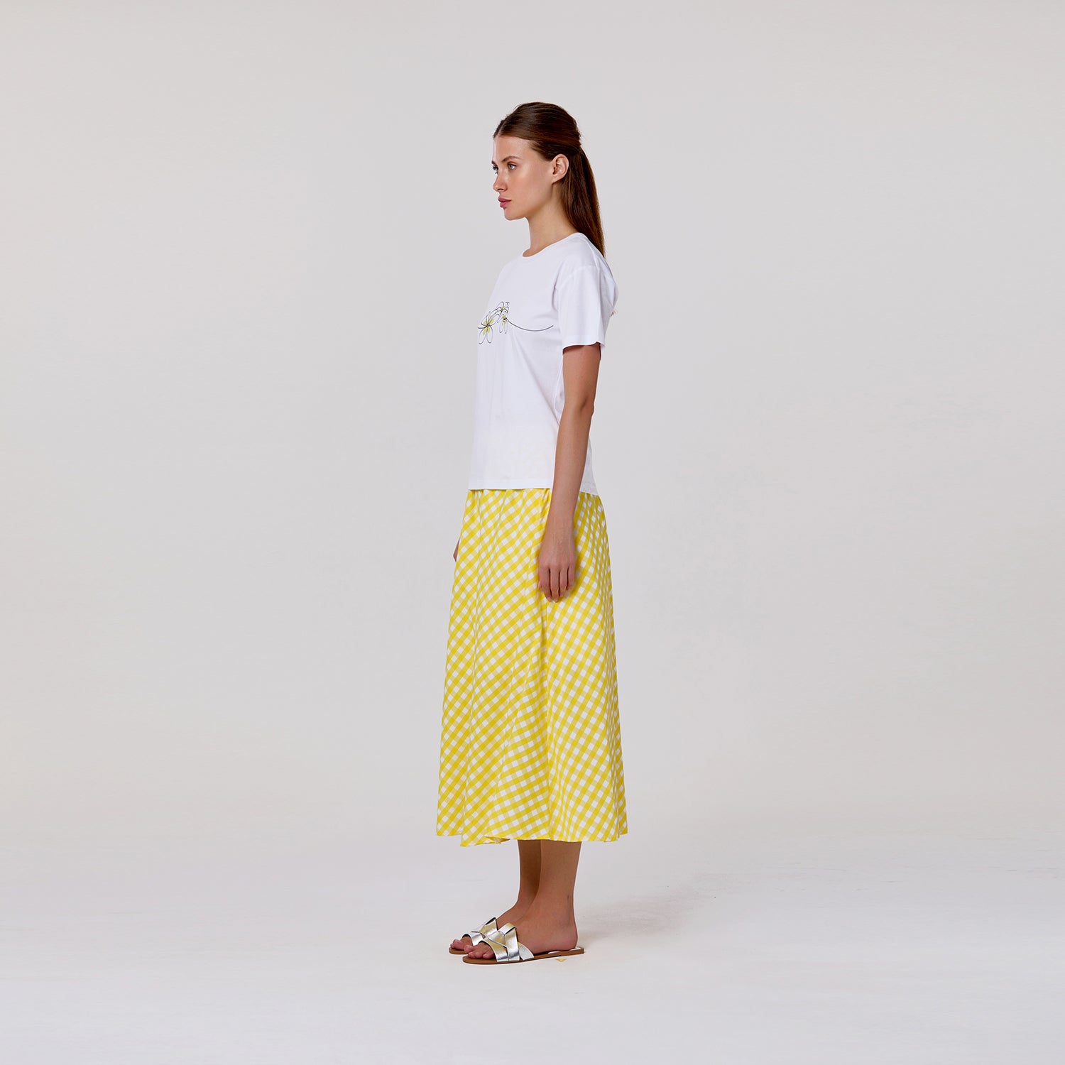 T-shirt basique en coton avec motif imprimé