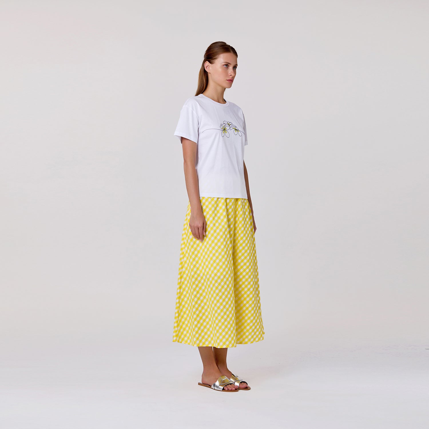 Jupe midi en coton avec poches