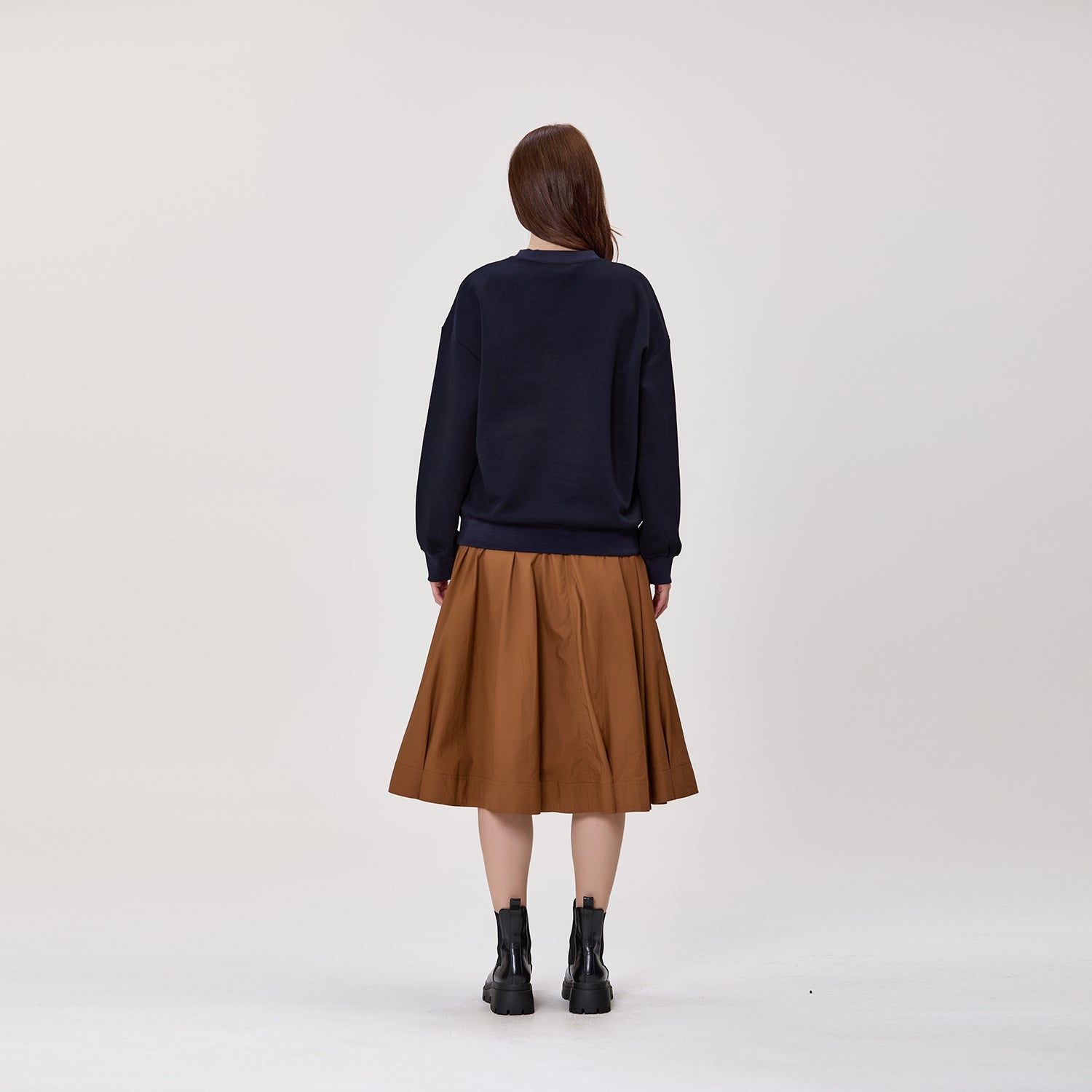 Jupe midi à coupe évasée en coton
