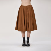 Jupe midi à coupe évasée en coton