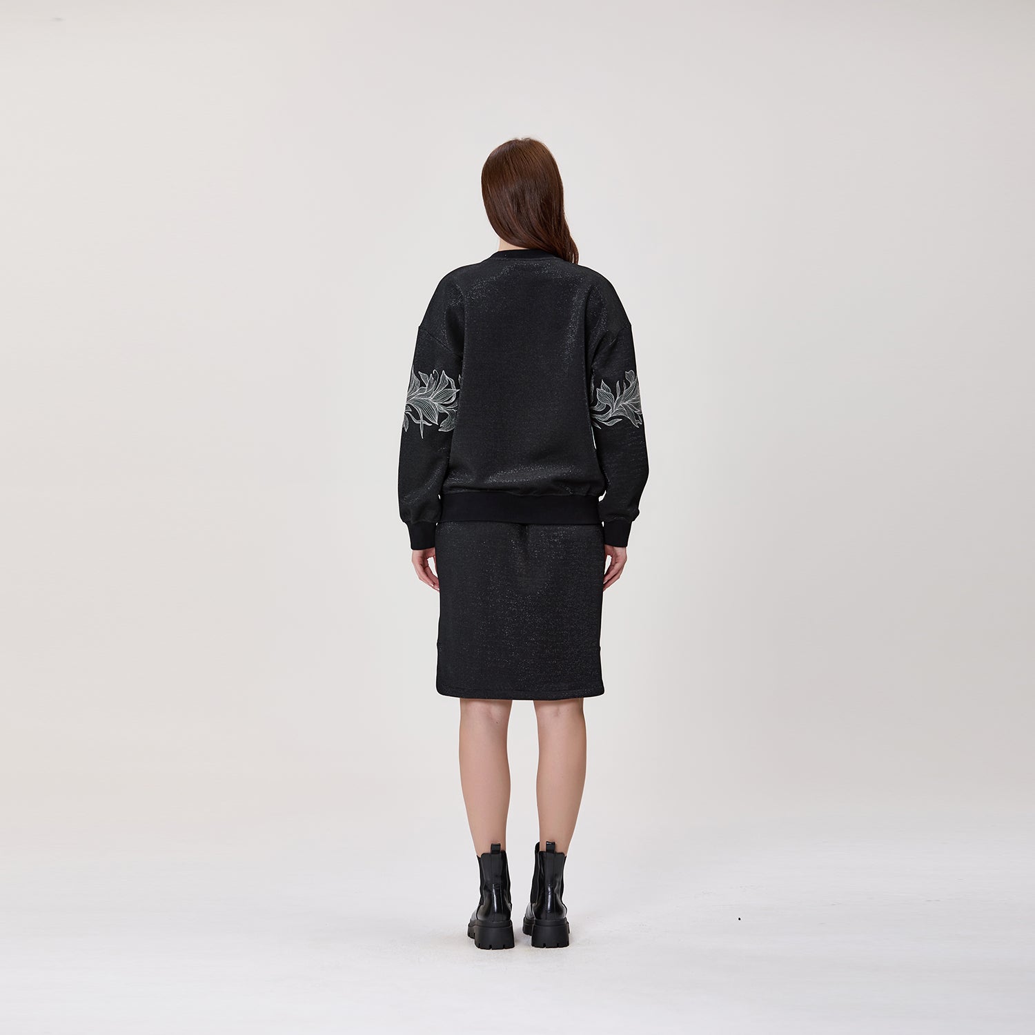 Jupe droite en maille à taille élastiquée