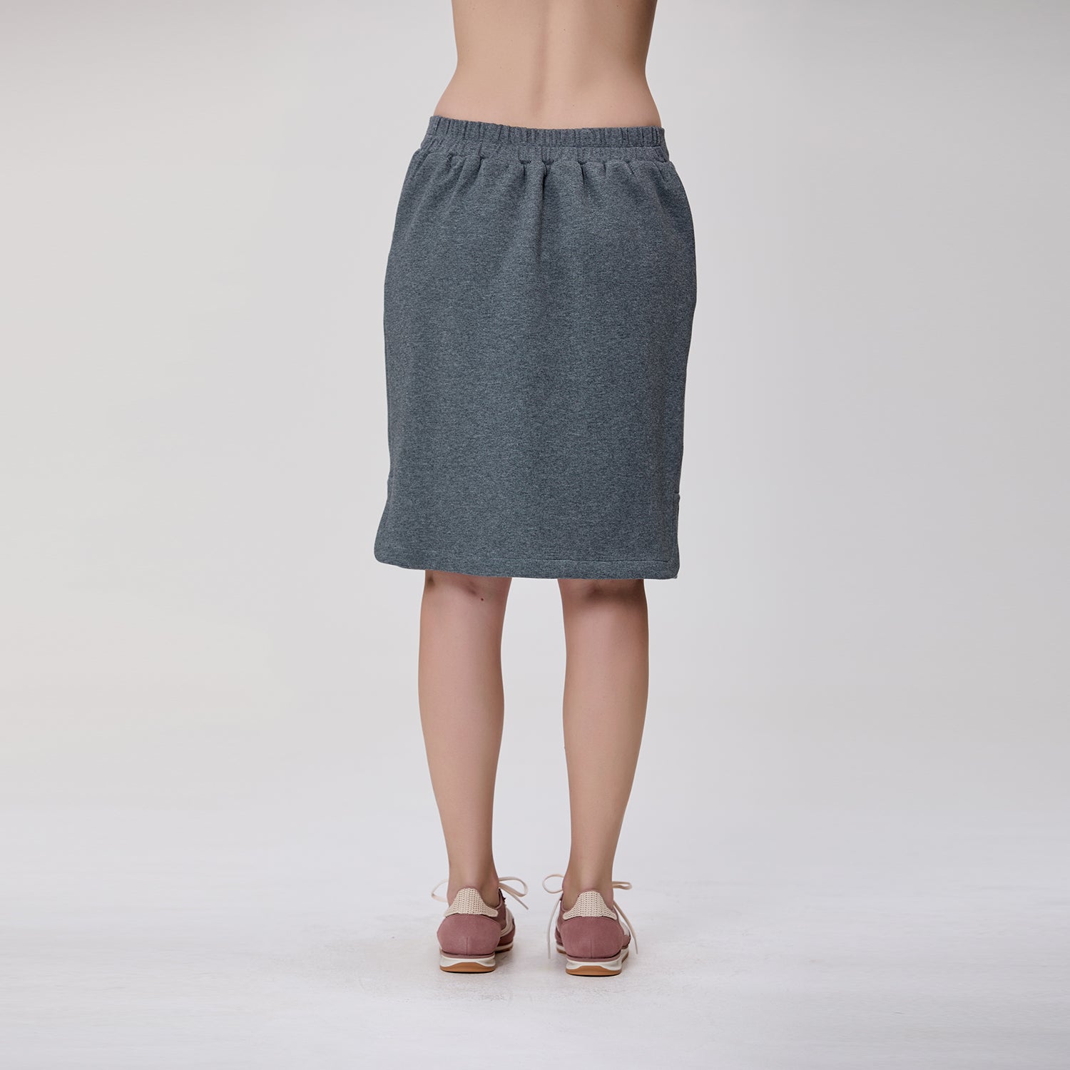 Jupe droite en maille à taille élastiquée