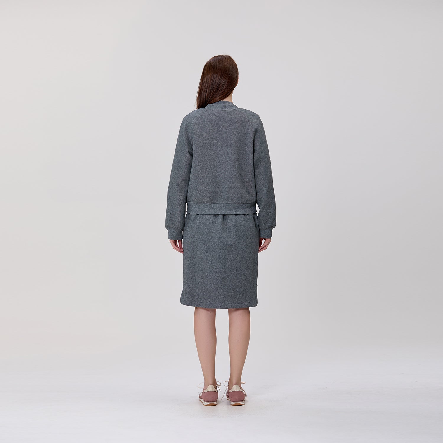 Jupe droite en maille à taille élastiquée