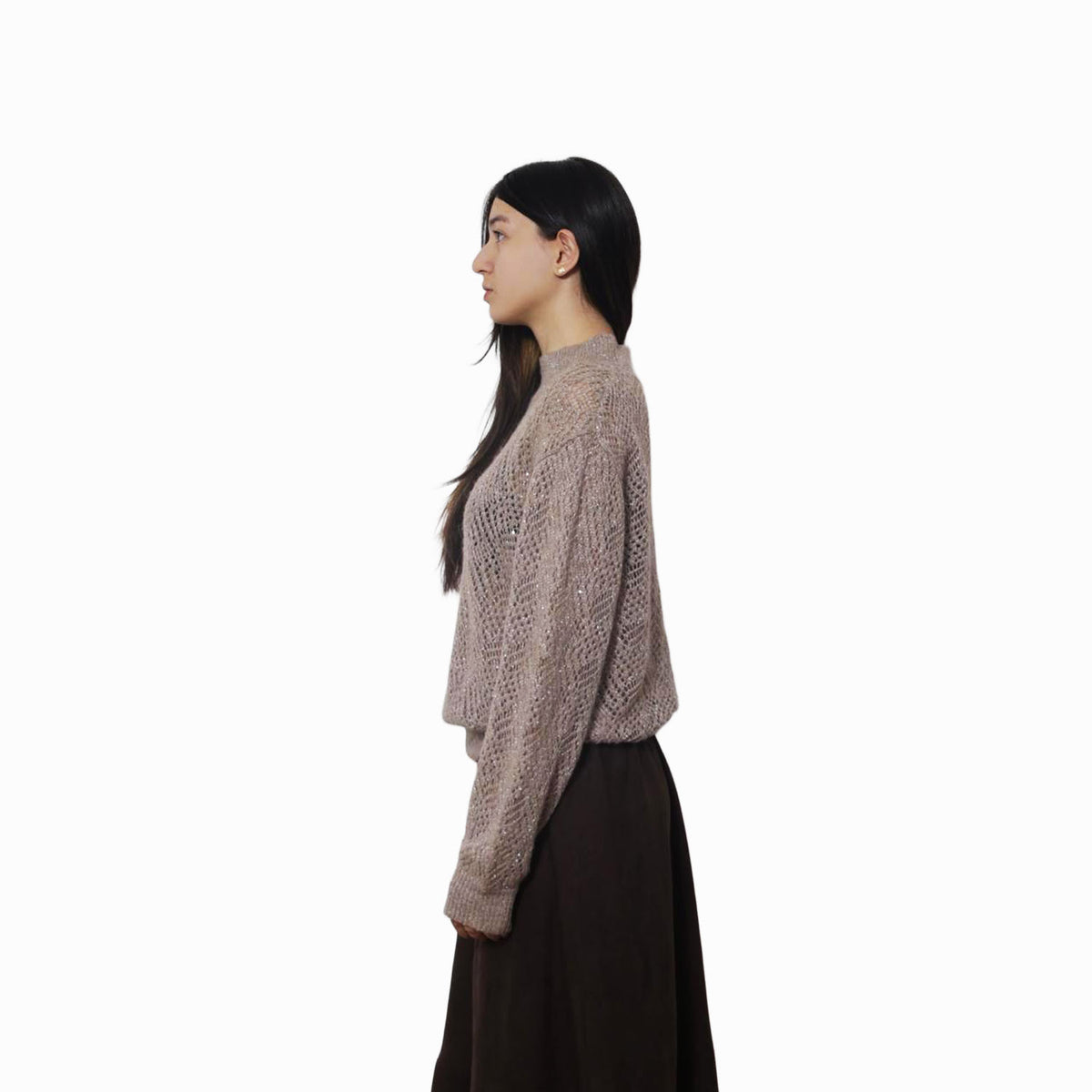 Pull en mélange de laine à col montant