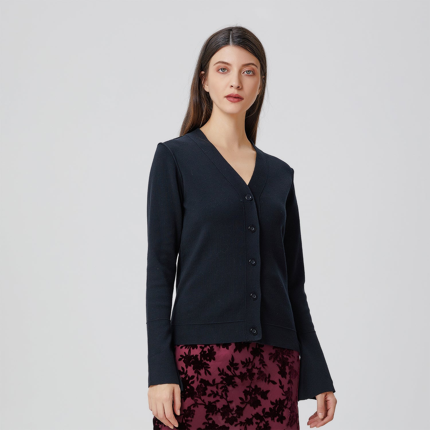 Cardigan à encoluve V