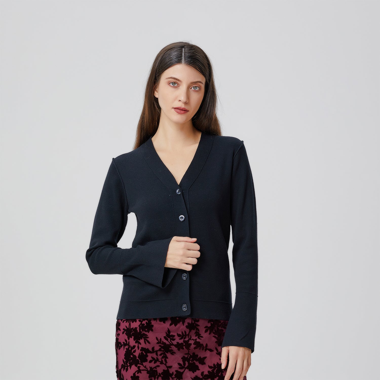 Cardigan à encoluve V