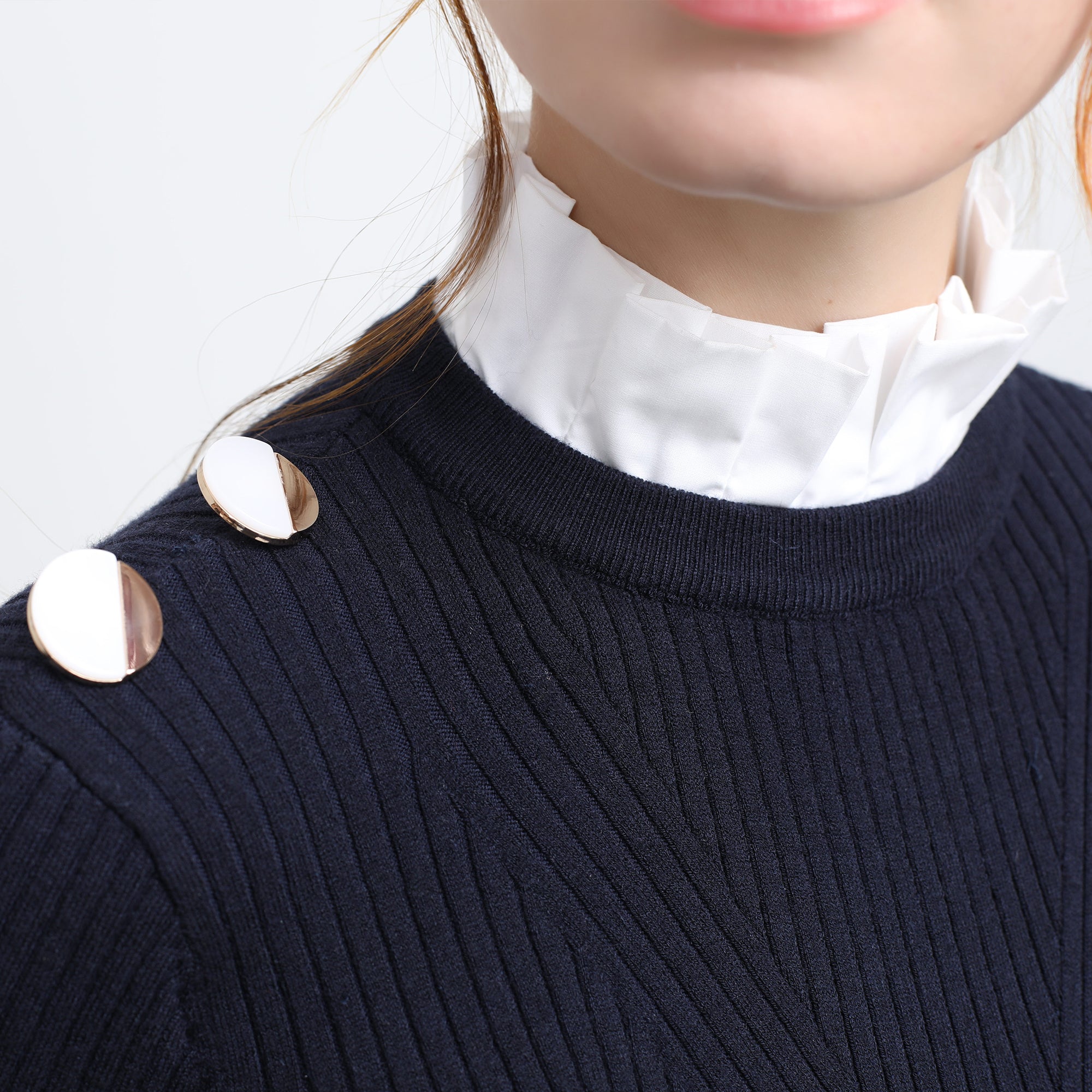 Robe maille à col plissé