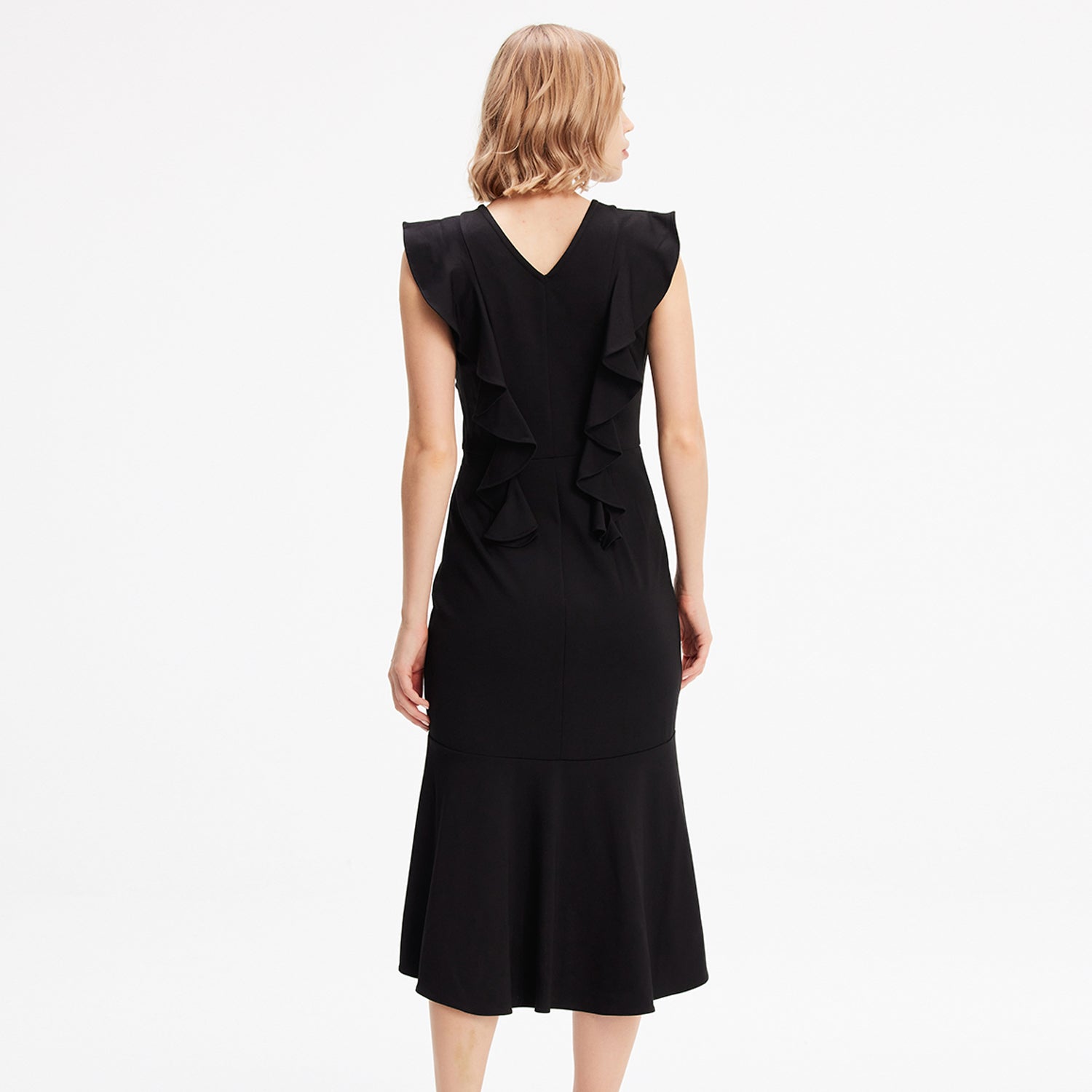 Robe jersey à larges volants