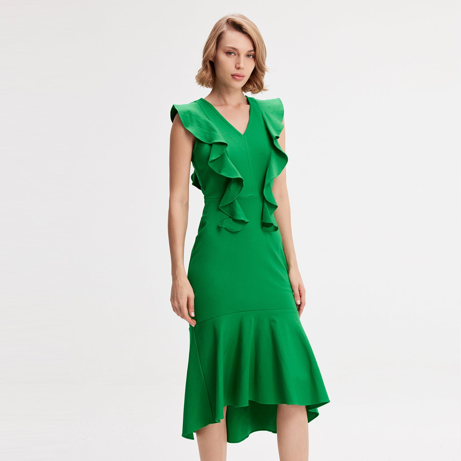 Robe jersey à larges volants