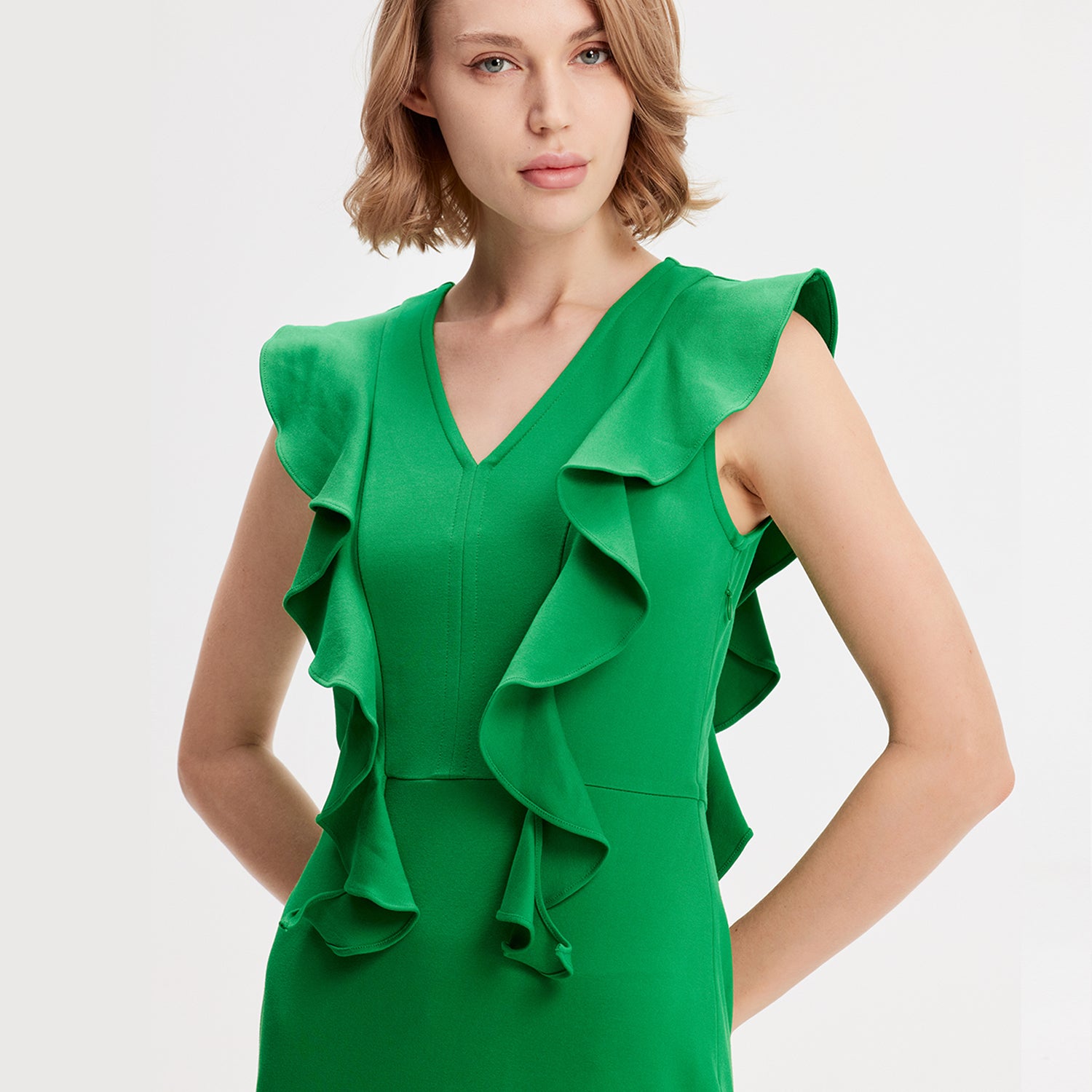 Robe jersey à larges volants