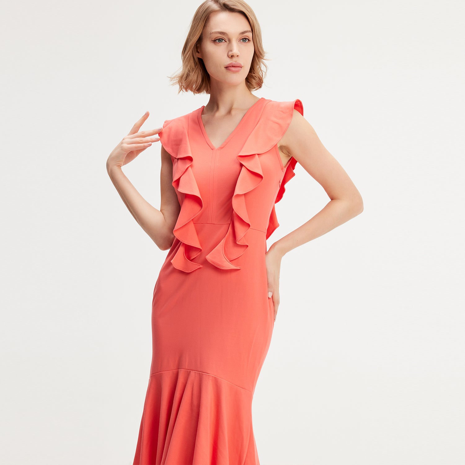 Robe jersey à larges volants