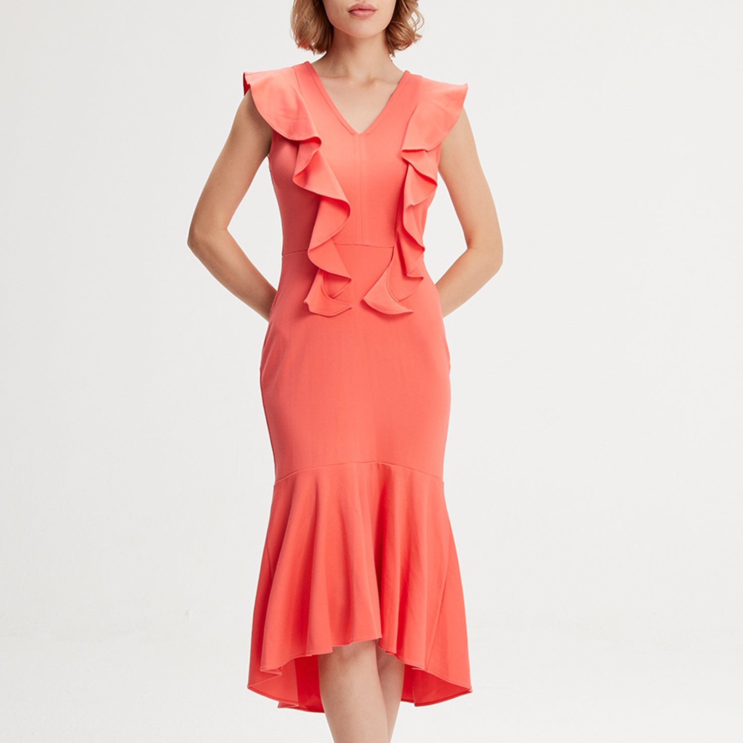 Robe jersey à larges volants