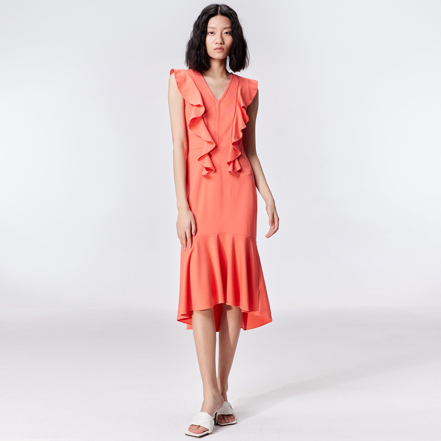 Robe jersey à larges volants