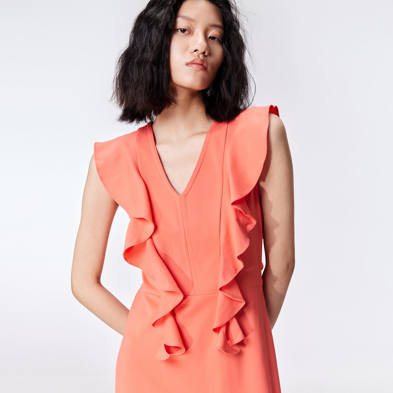 Robe jersey à larges volants