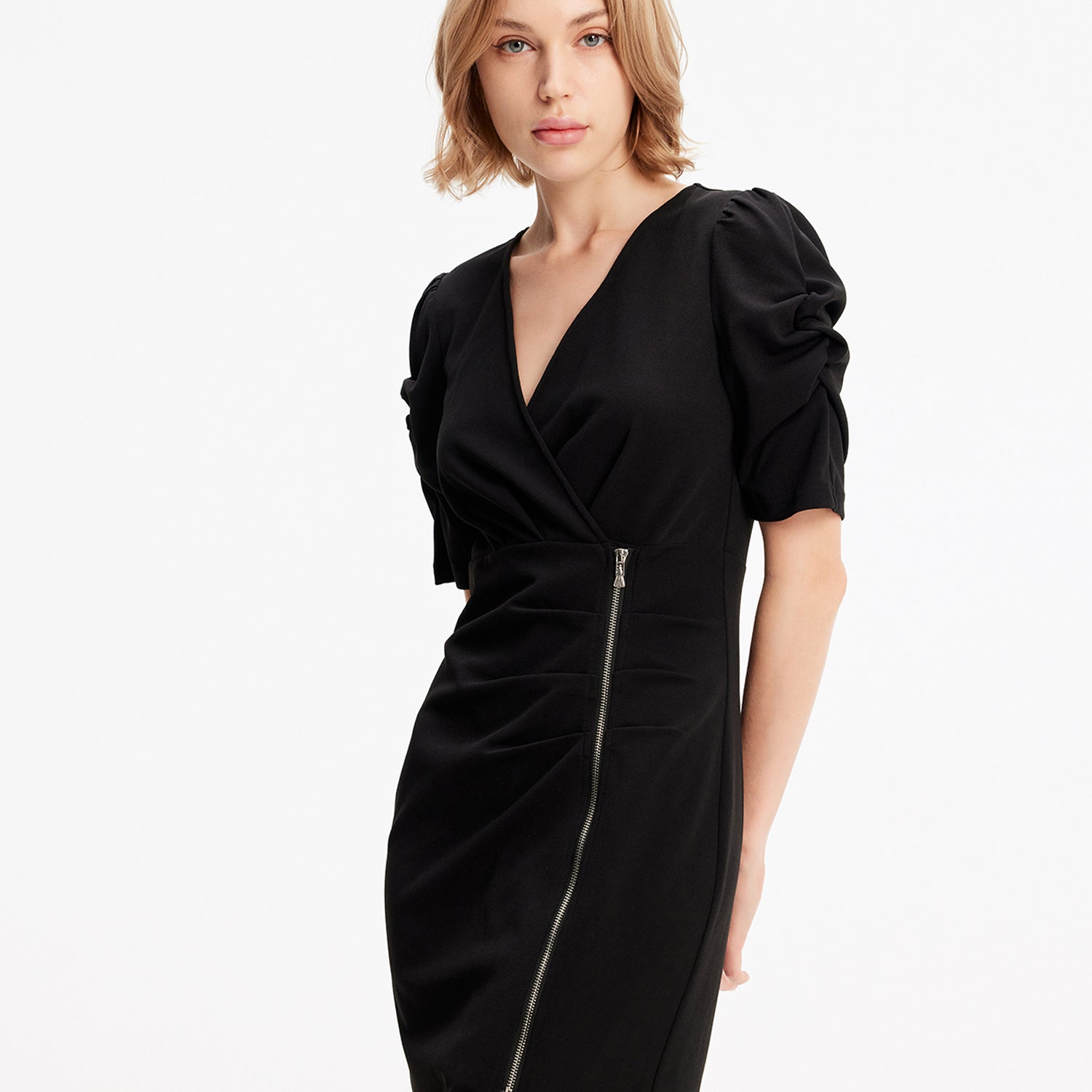 Robe jersey à zip coté