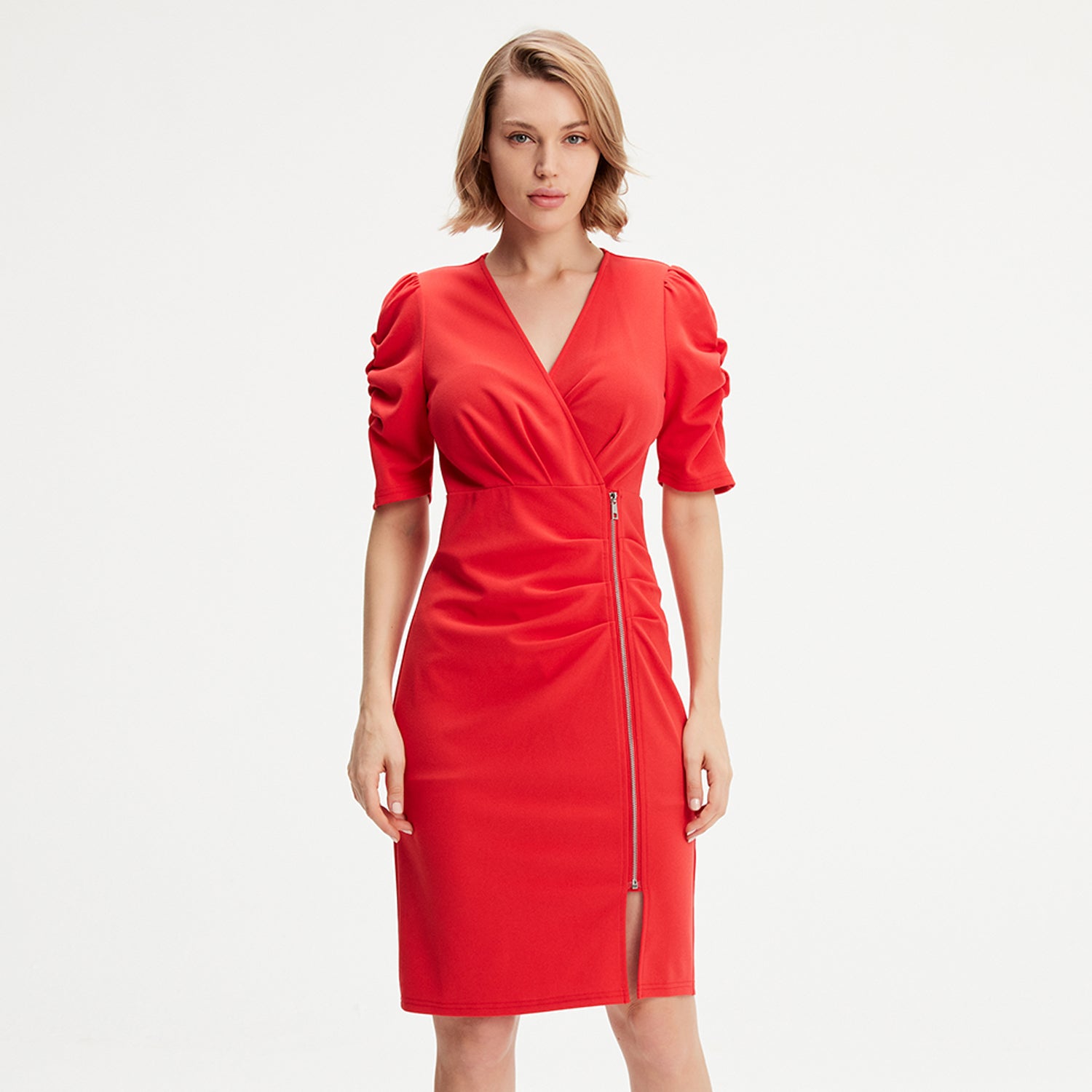 Robe jersey à zip coté