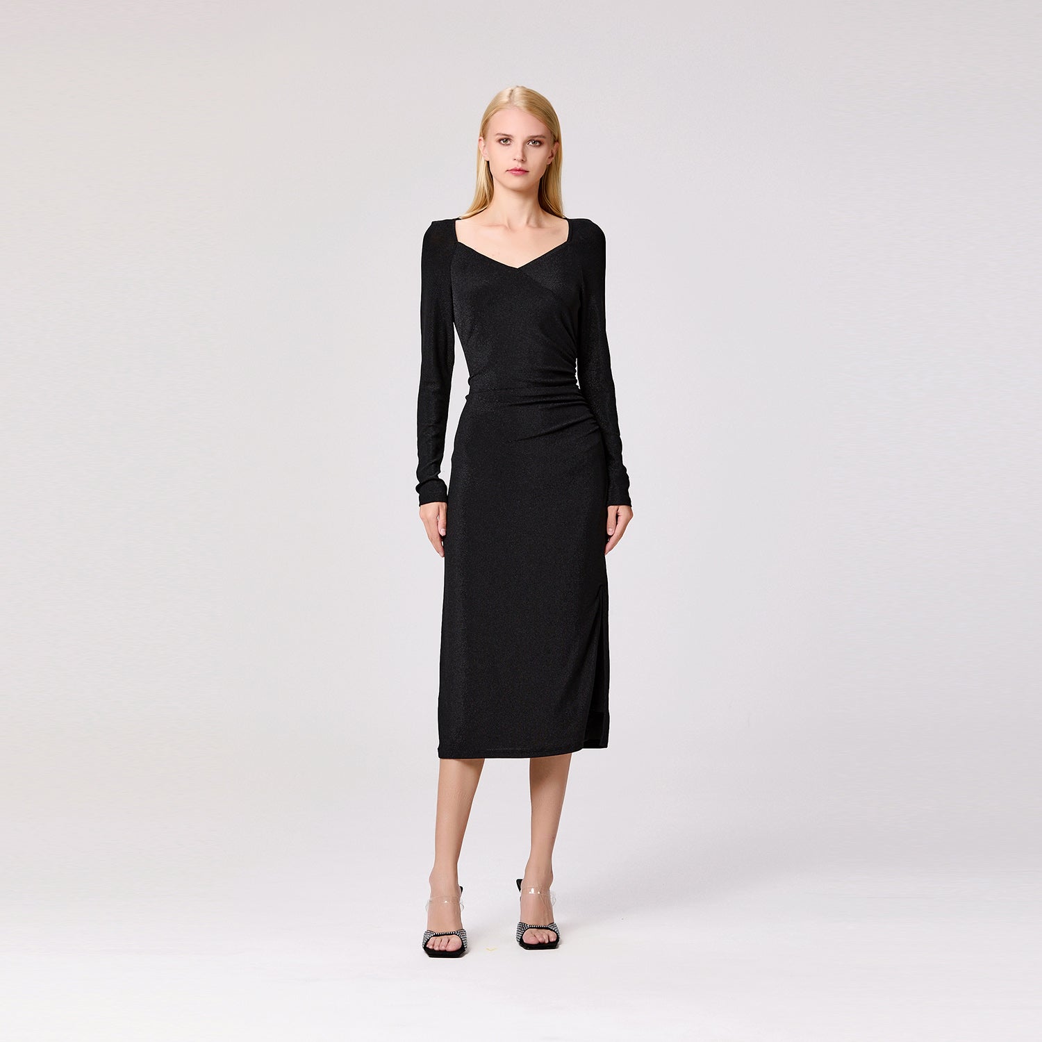 Robe ajustée en jersey à fronces sur le côté