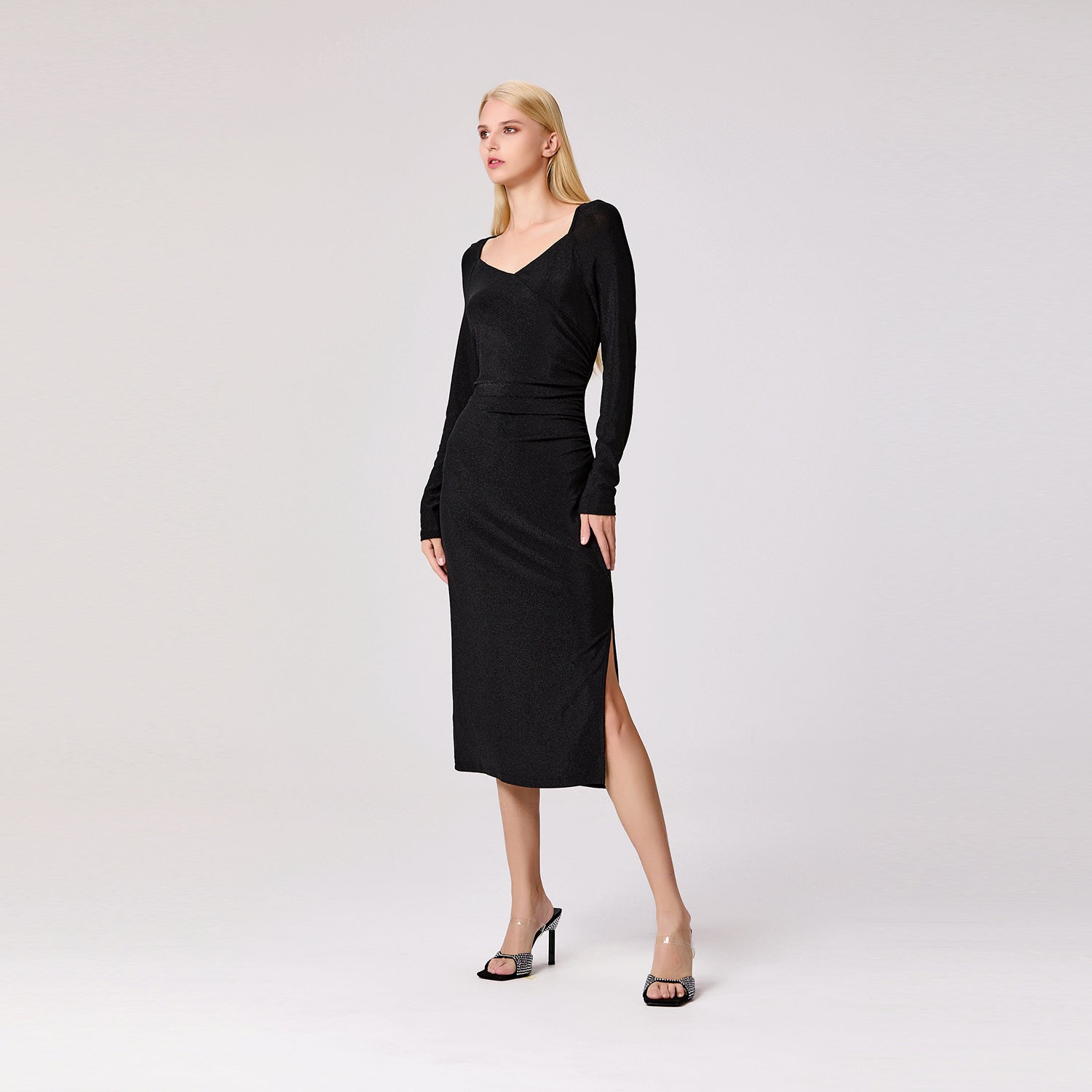 Robe ajustée en jersey à fronces sur le côté
