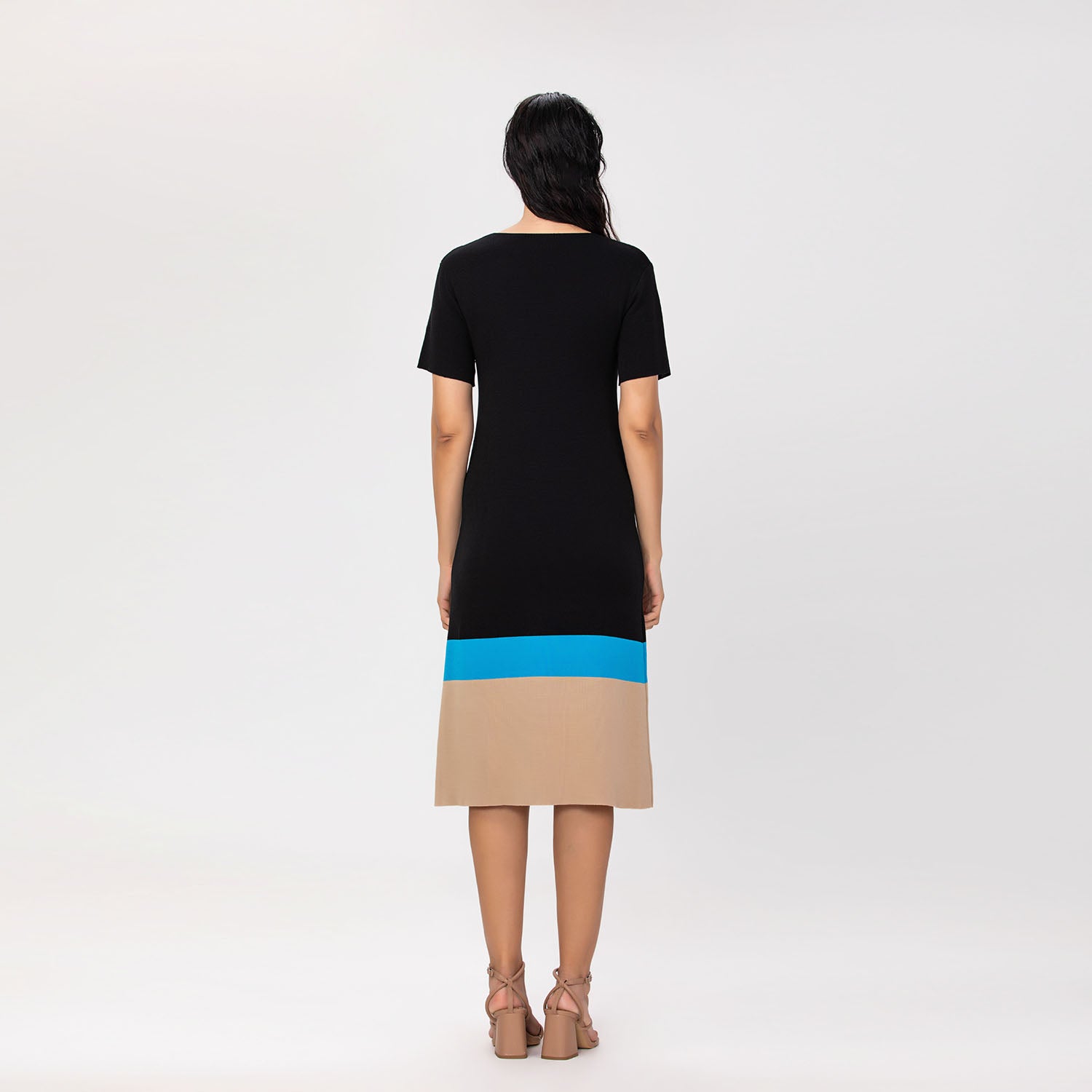 Robe en maille color-block