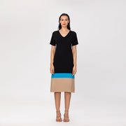 Robe en maille color-block