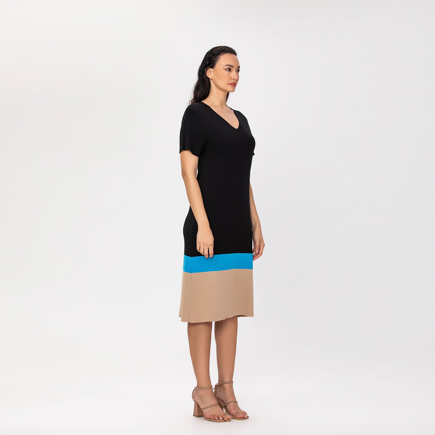 Robe en maille color-block