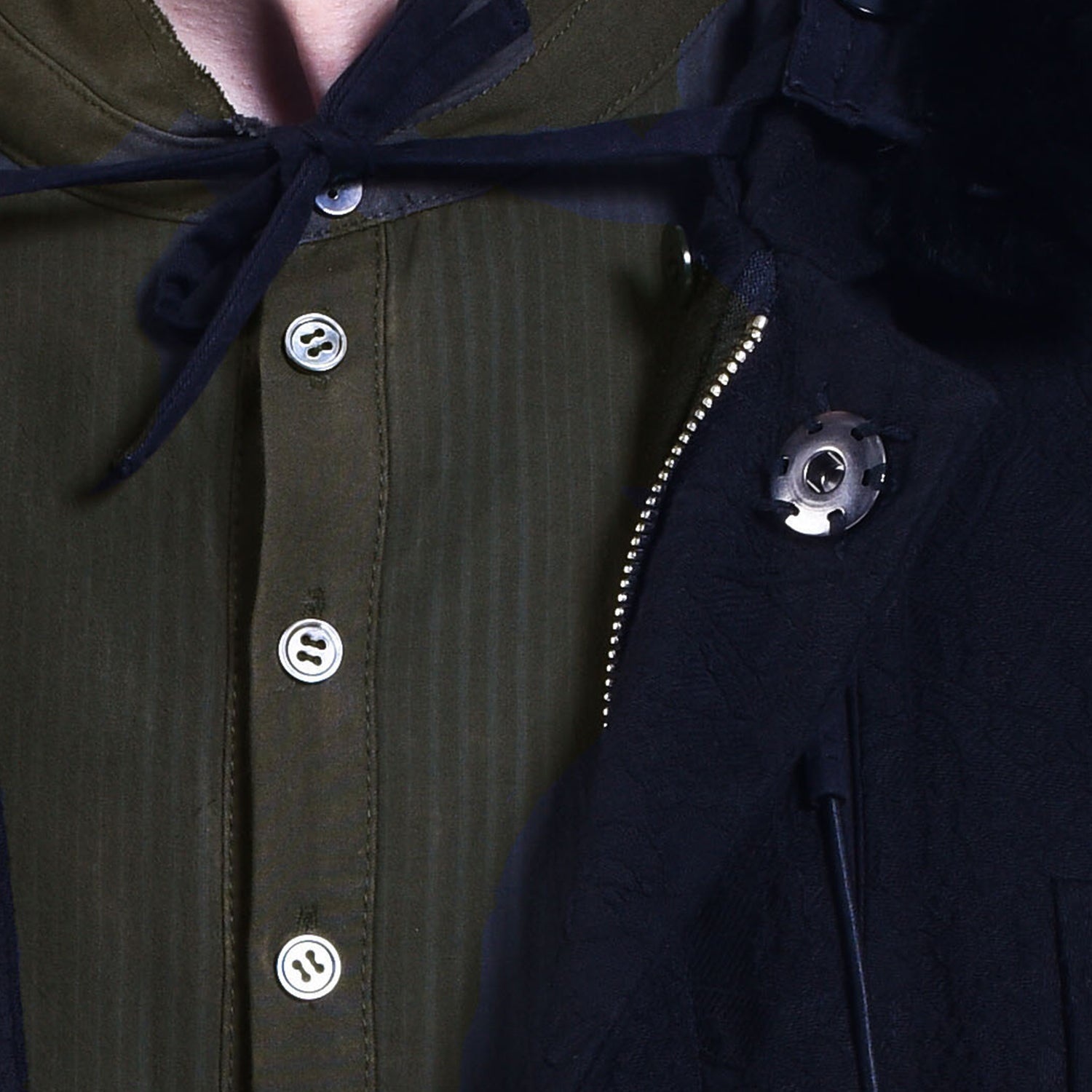 Manteau à capuche en coton avec col en fourrure de lapin