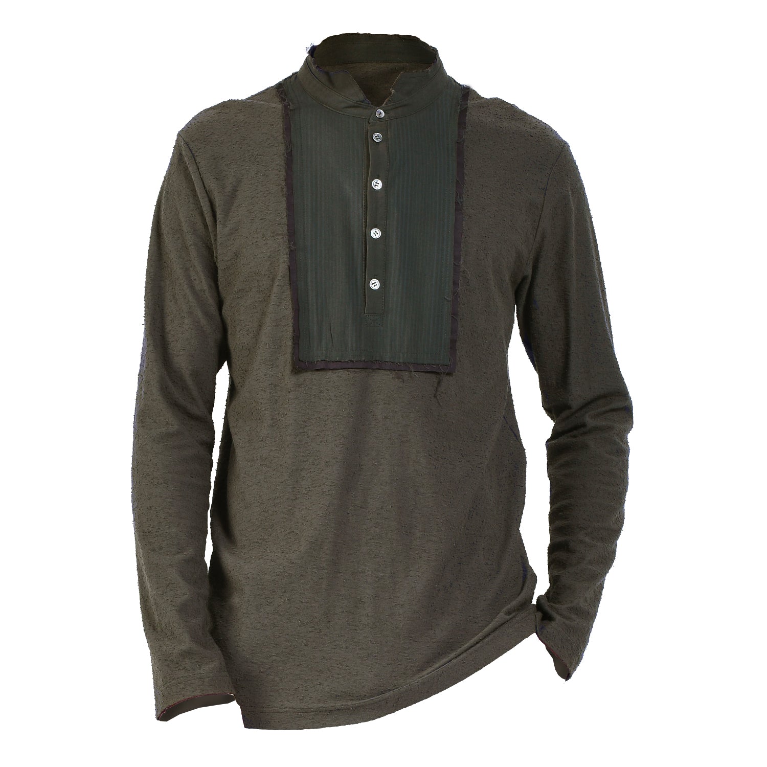 T-shirt Manches Longues à Plastron Surpiqué