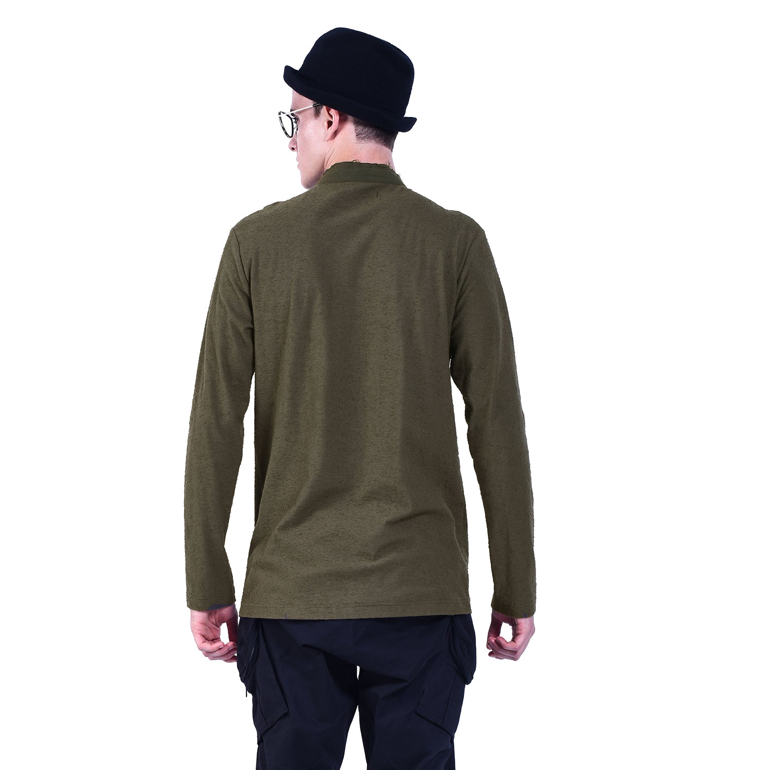 T-shirt Manches Longues à Plastron Surpiqué