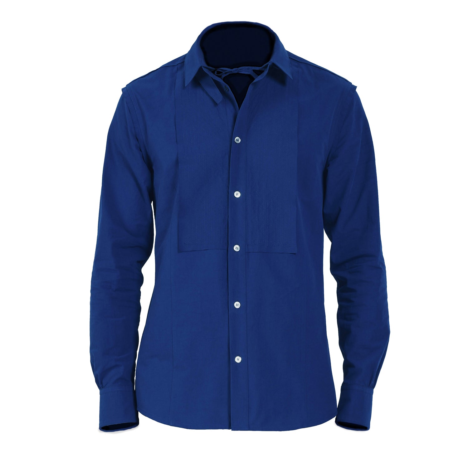 Chemise avec plastron surpiqué et col amovible