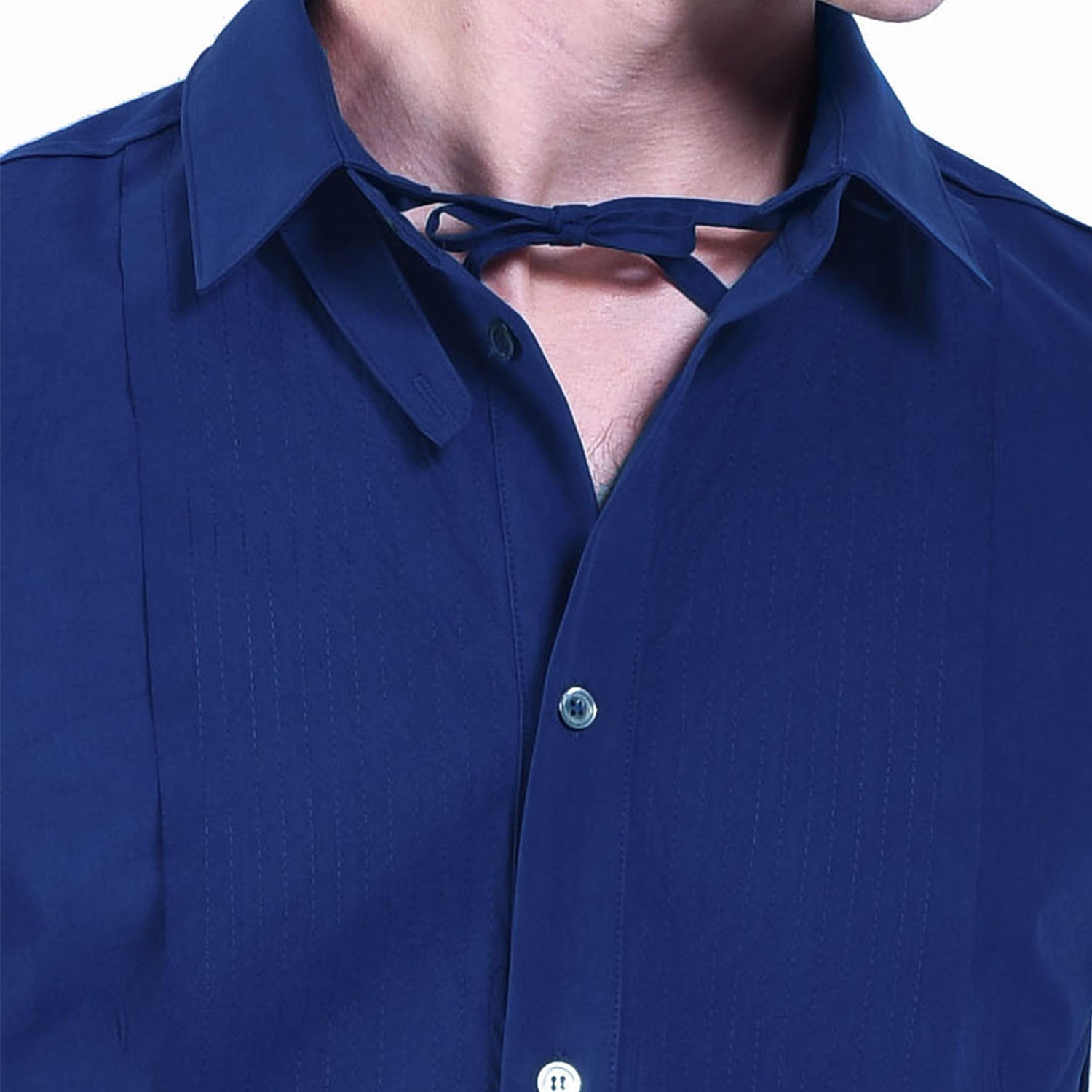 Chemise avec plastron surpiqué et col amovible
