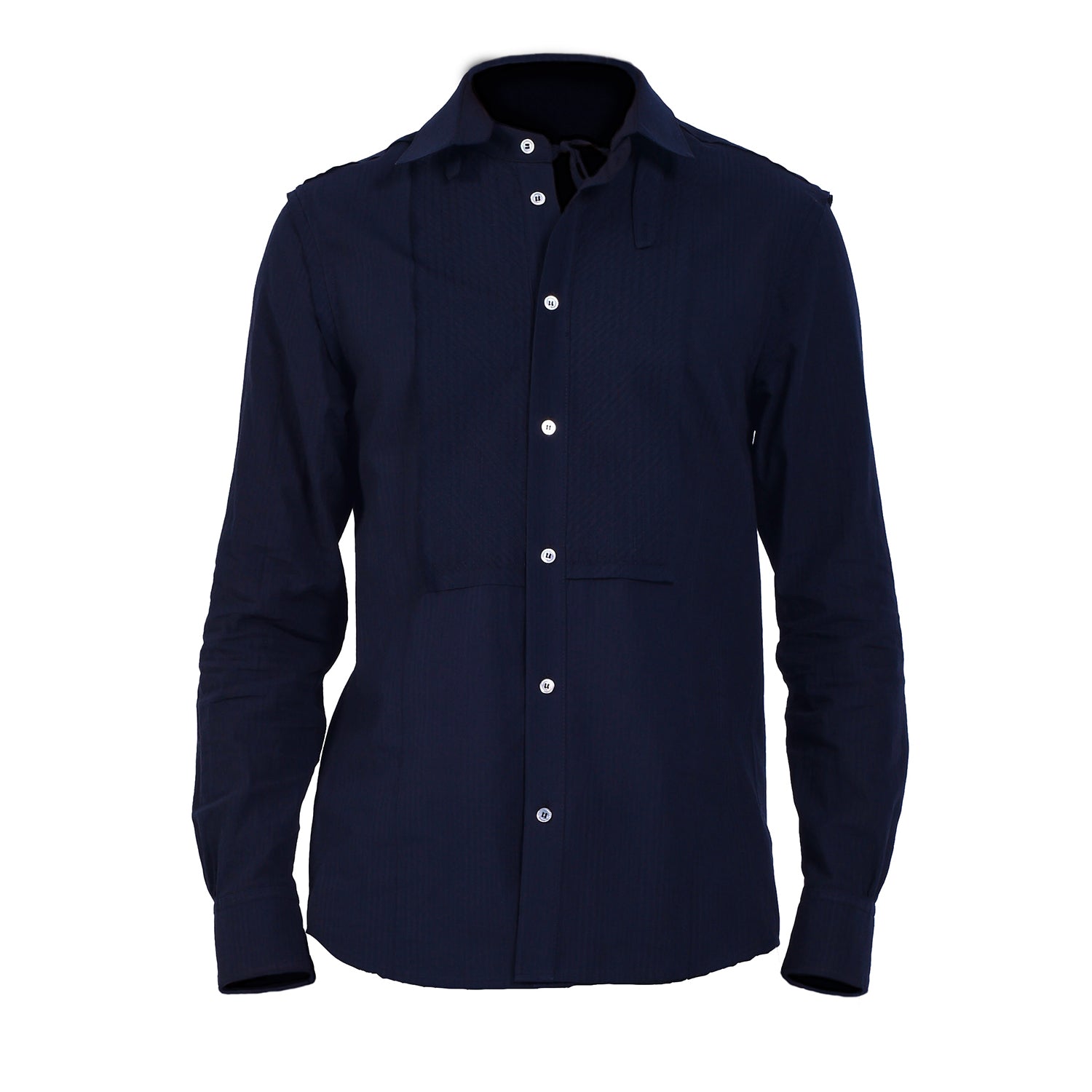 Chemise avec plastron surpiqué et col amovible