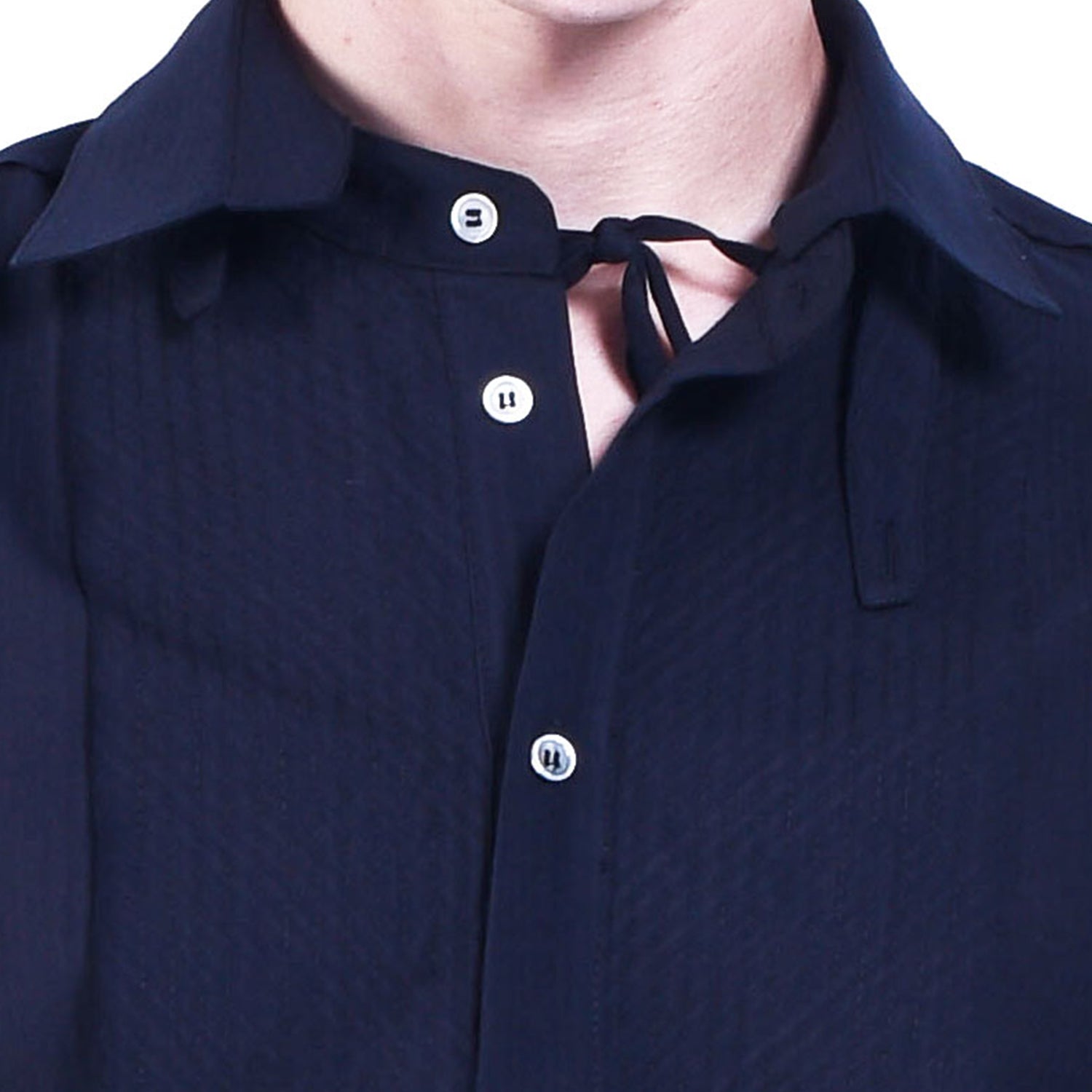 Chemise avec plastron surpiqué et col amovible