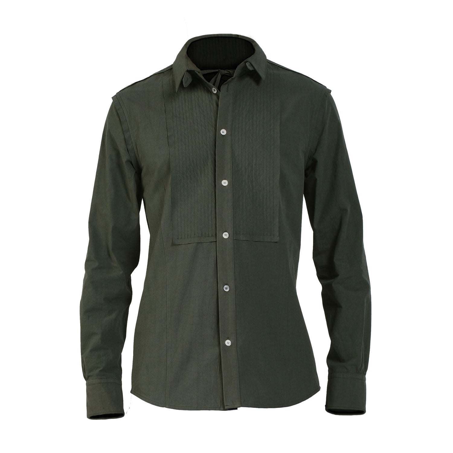 Chemise avec plastron surpiqué et col amovible